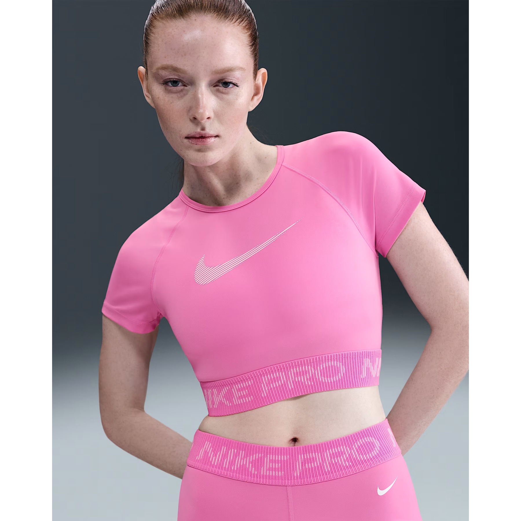 pink nike sports top