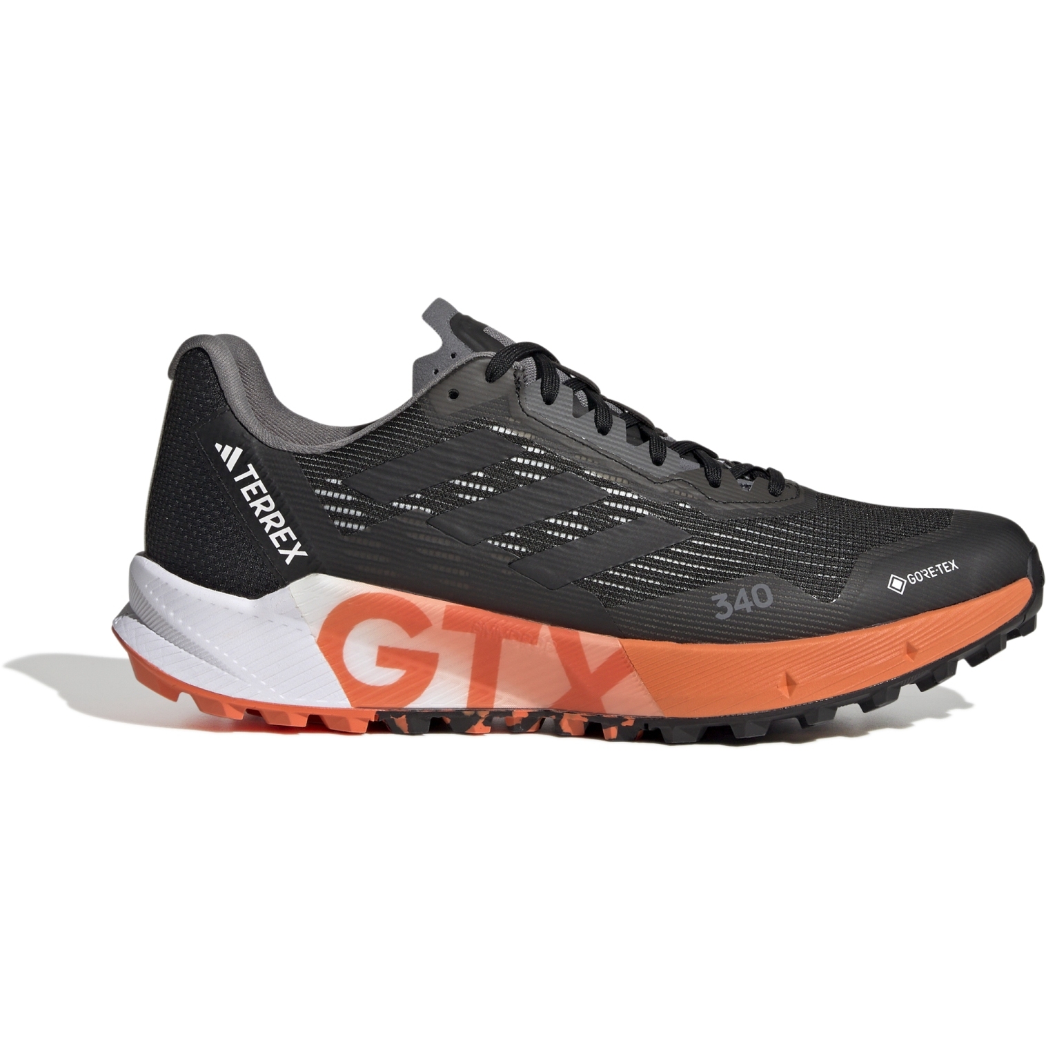 Picture of adidas Men&#039;s TERREX Agravic Flow 2 GORE-TEX Trail Running Shoes - core black/core black/Impact orange HR1110