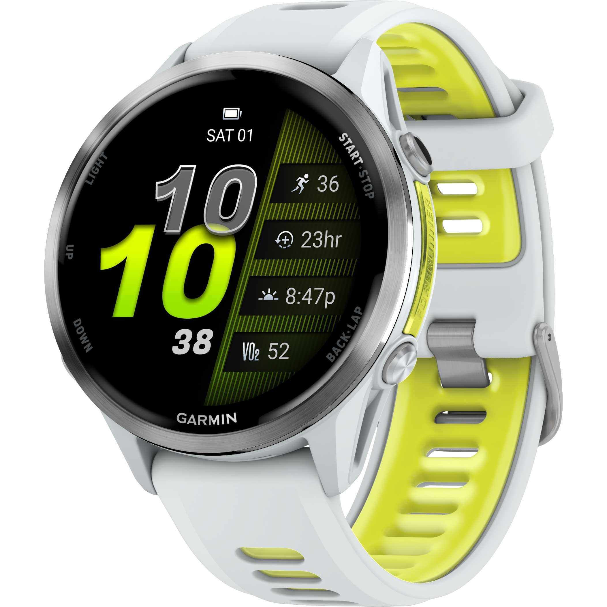 Picture of Garmin Forerunner 970 GPS Smartwatch - Whitestone/Amp Yellow Titanium