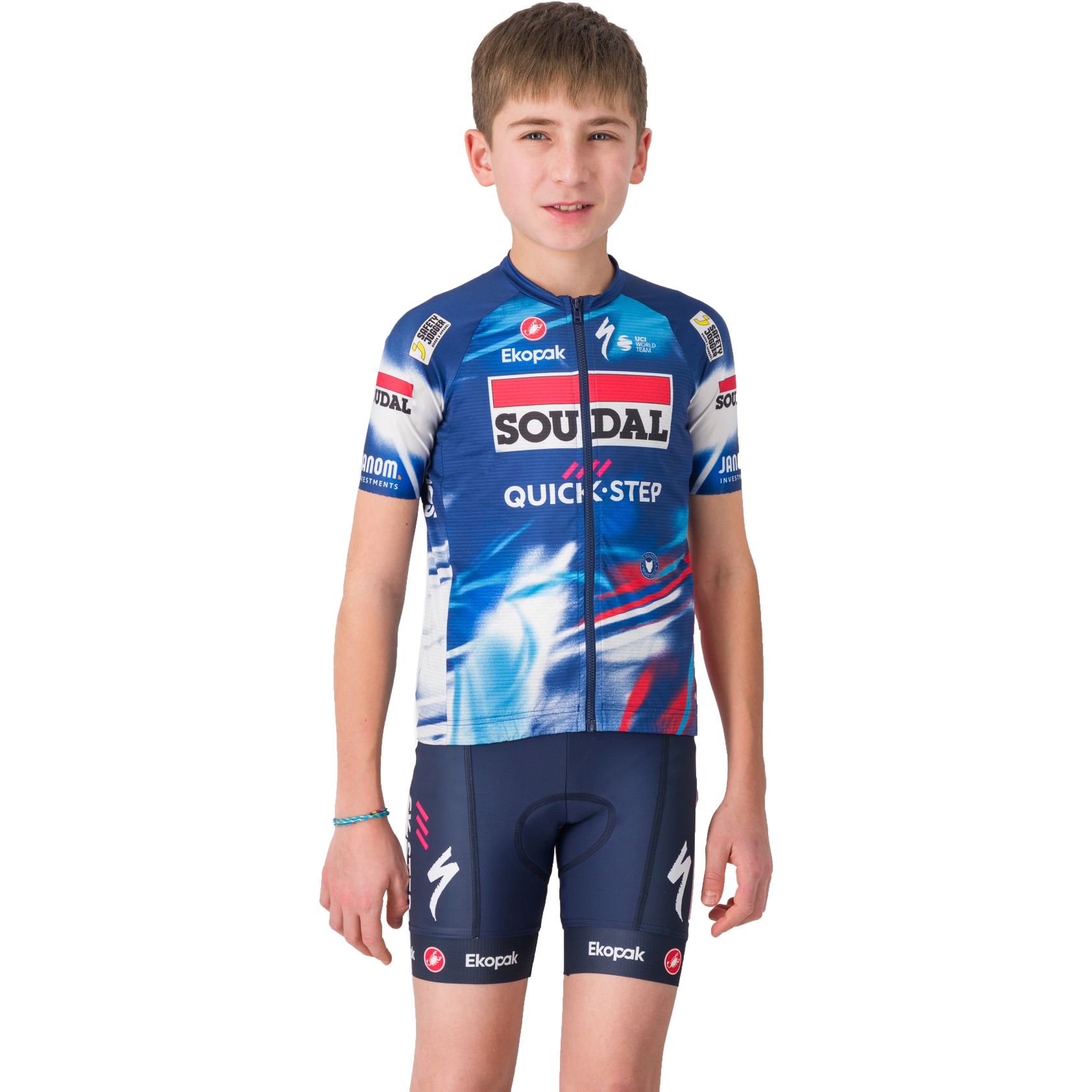 Photo produit de Castelli Maillot Manches Courtes Enfant - Aero Team Soudal Quick-Step - blue/red 150