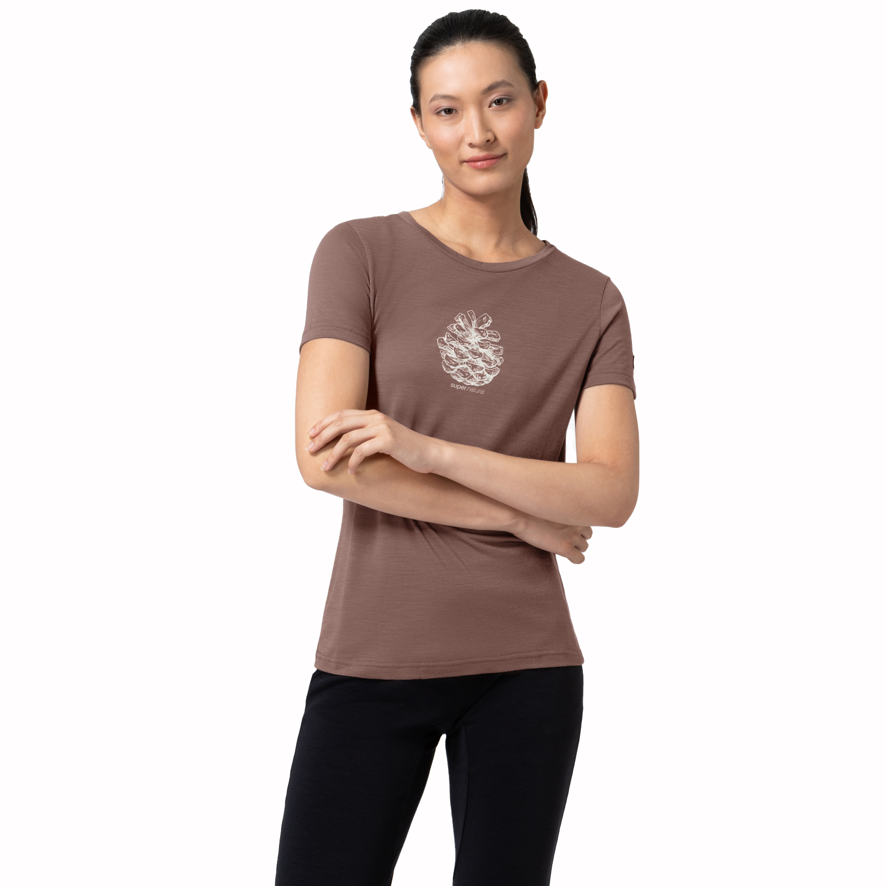 Kuva tuotteesta SUPER.NATURAL Pine Cone Tee Women - Peppercorn/Feather Grey