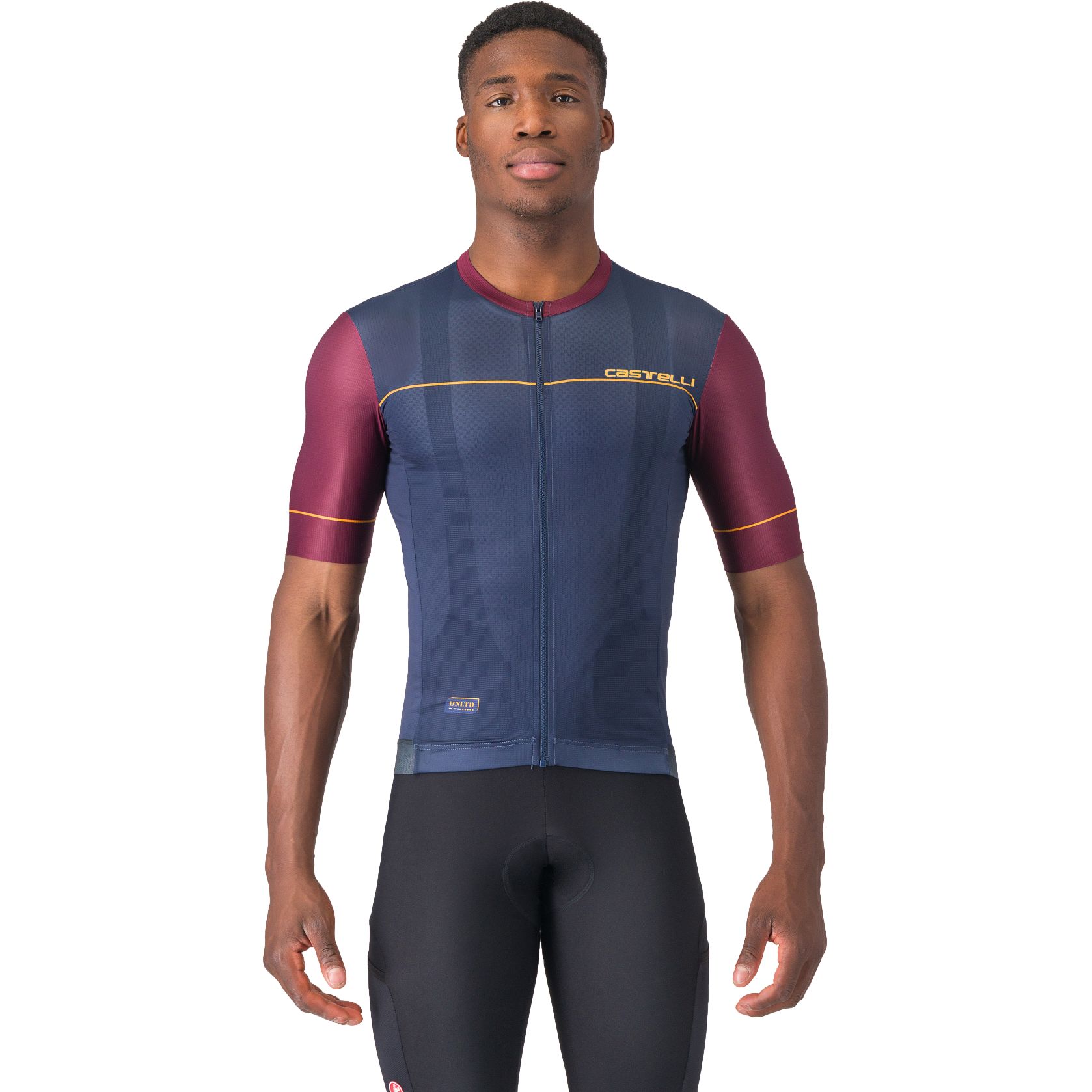 Мужская майка Castelli Unlimited Endurance 2 - бельгийский синий/темно-бордовый-ярко-оранжевый 424