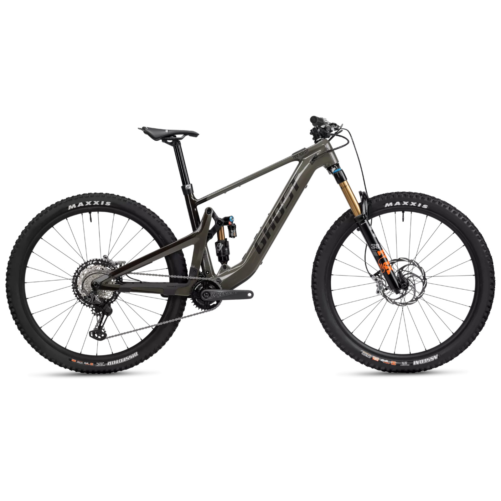 Picture of Ghost PATH RIOT CF Full Party - Carbon Electric Mountain Bike - 2024 - warm grey / dark chocolate - glossy
