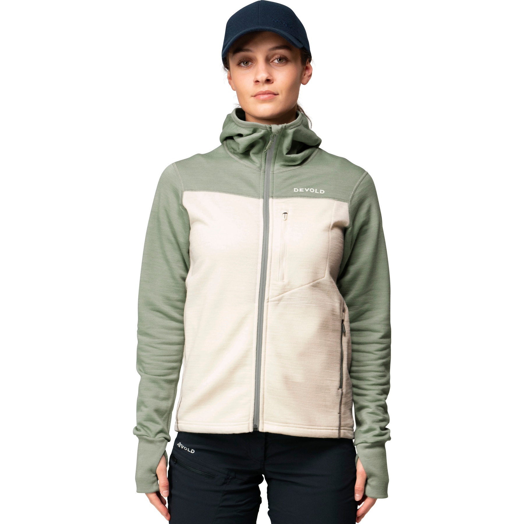 Bild von Devold Explorer Merino Kapuzenjacke Damen - 402A Fog/Raw White
