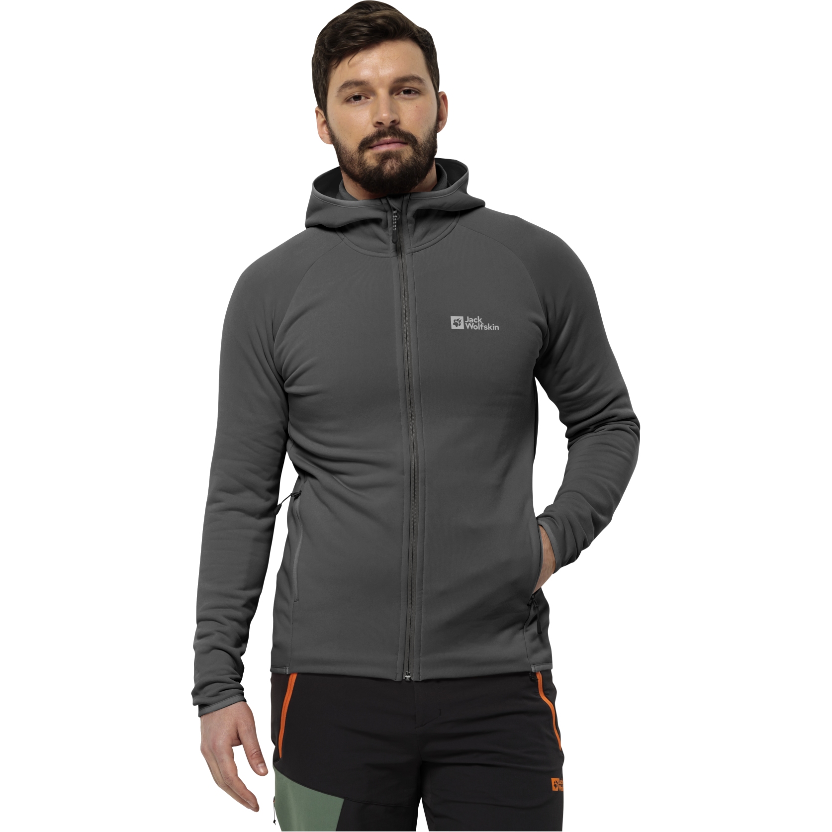 Produktbild von Jack Wolfskin Baiselberg Kapuzenjacke Full Zip Herren - slate
