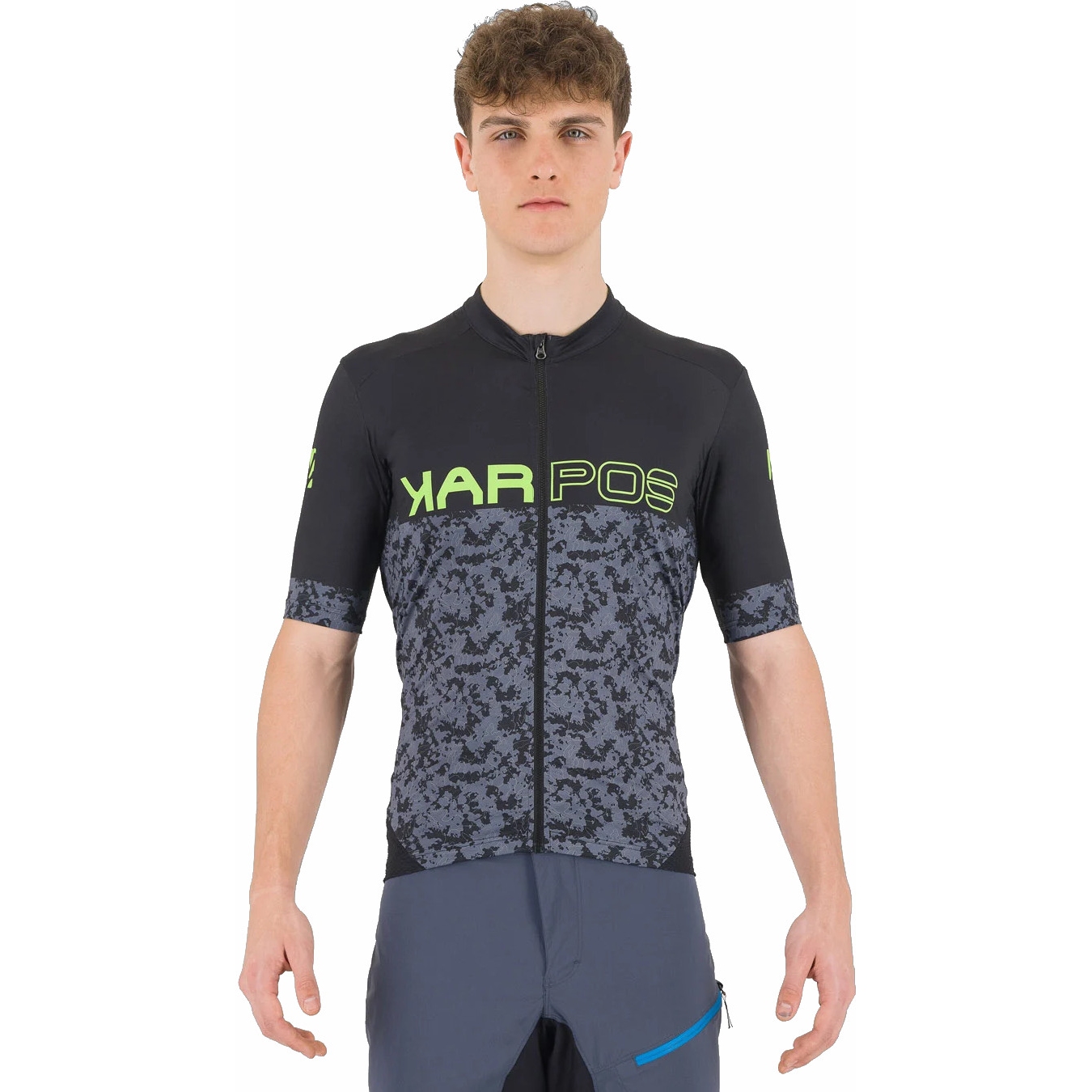 Photo produit de Karpos Maillot Manches Courtes Homme - Jump - black/ombre blue/green fluo