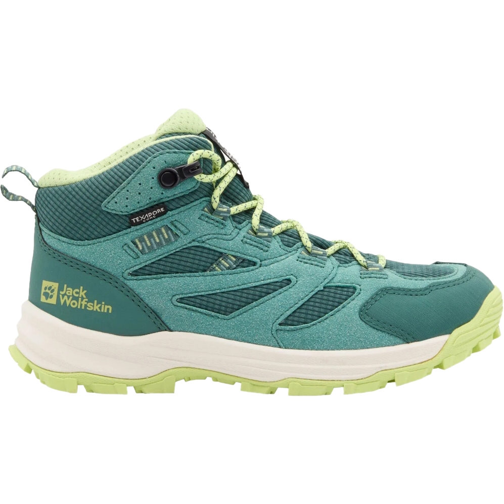 Picture of Jack Wolfskin Vojo Tour Texapore Mid Hiking Shoes Kids - jade green