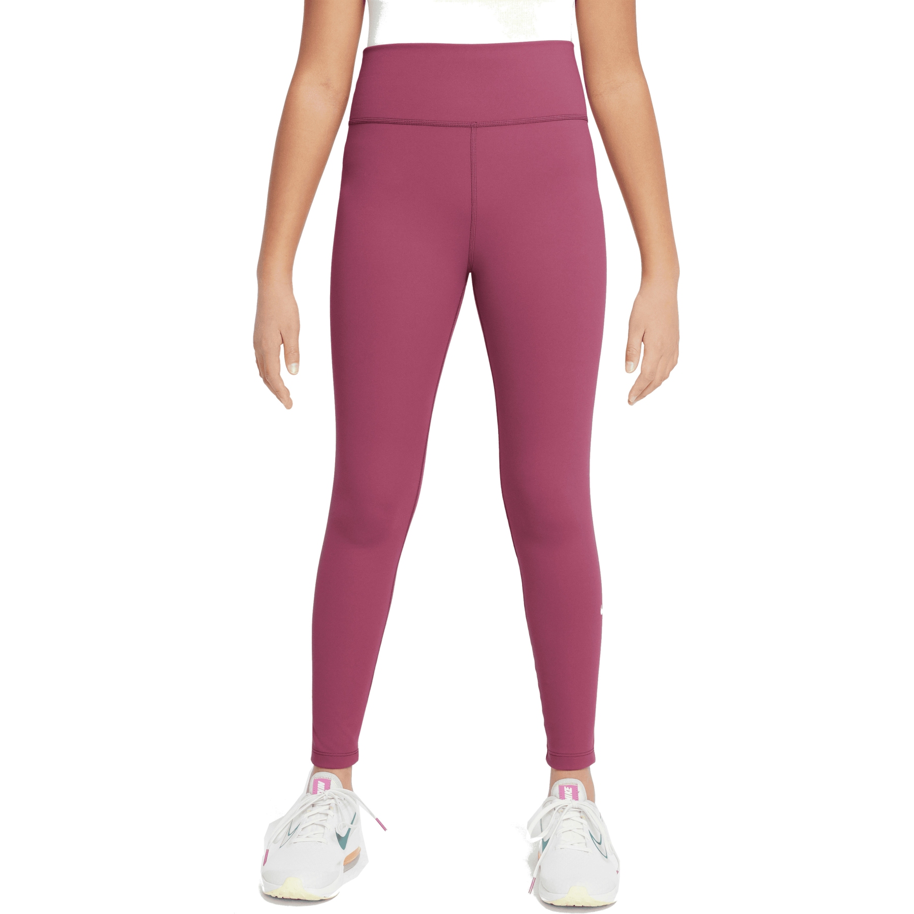 Produktbild von Nike One Dri-FIT-Leggings mit hohem Taillenbund Kinder - sweet beet/white FZ5605-634