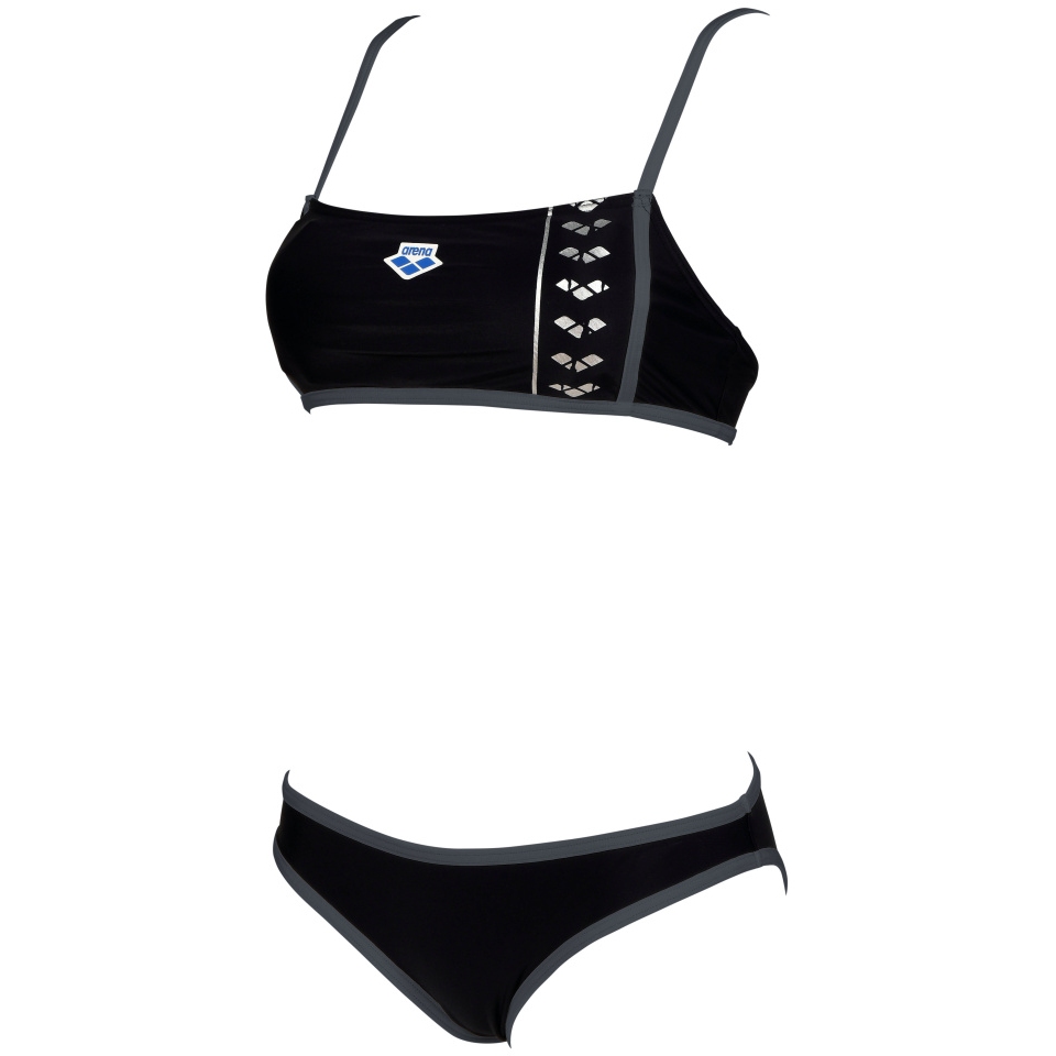 Picture of arena Icons Bandeau Logo Women&#039;s Bikini - Black-Asphalt