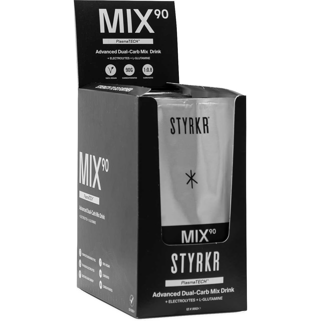 Bild von Styrkr MIX90 Dual-Carb Energy Drink Mix - Kohlenhydrat-Getränkepulver - 12x95g