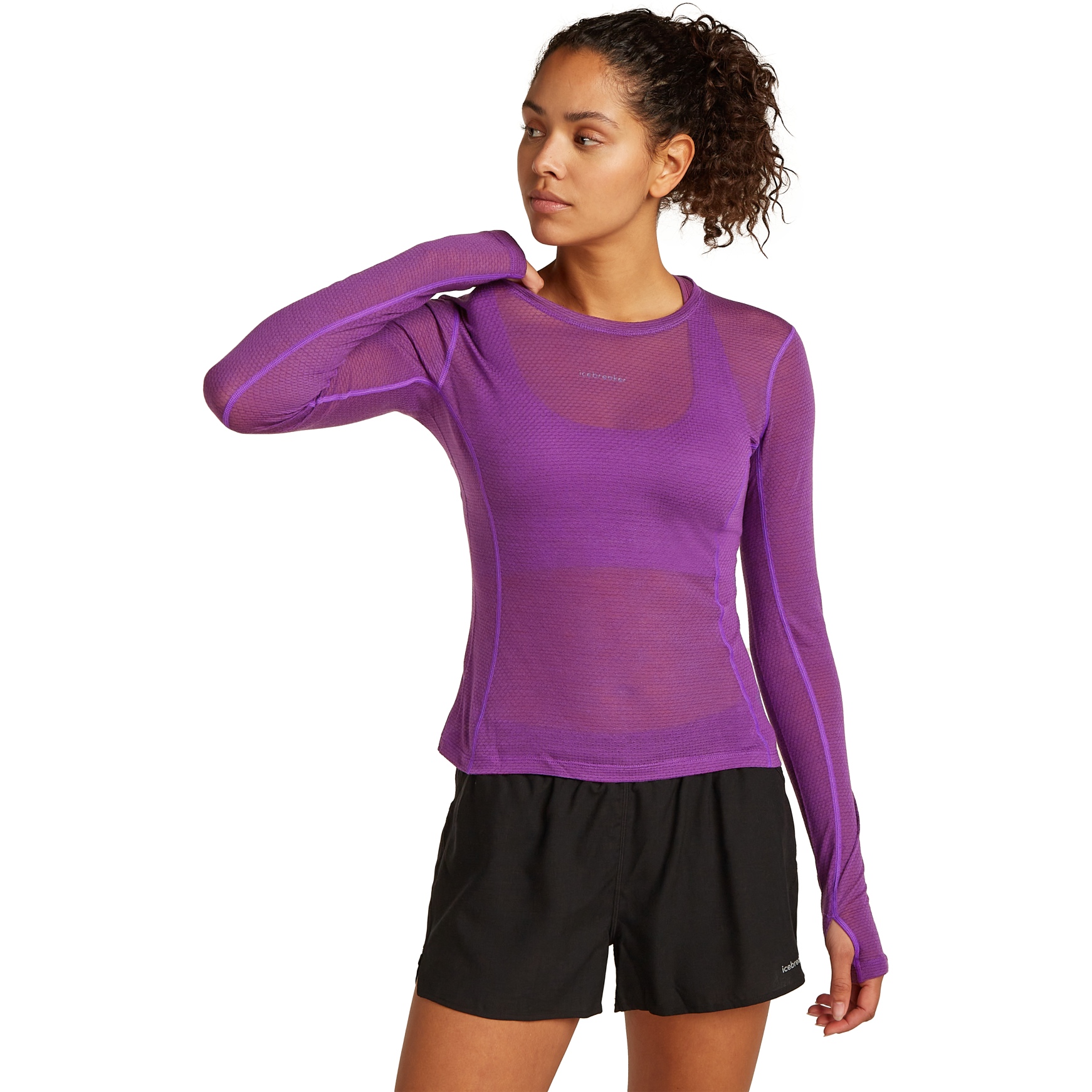 Foto de Icebreaker Camiseta de Manga Larga Mujer - Merino 75 Cool-Lite™ Featherlight™ Crewe - Passion