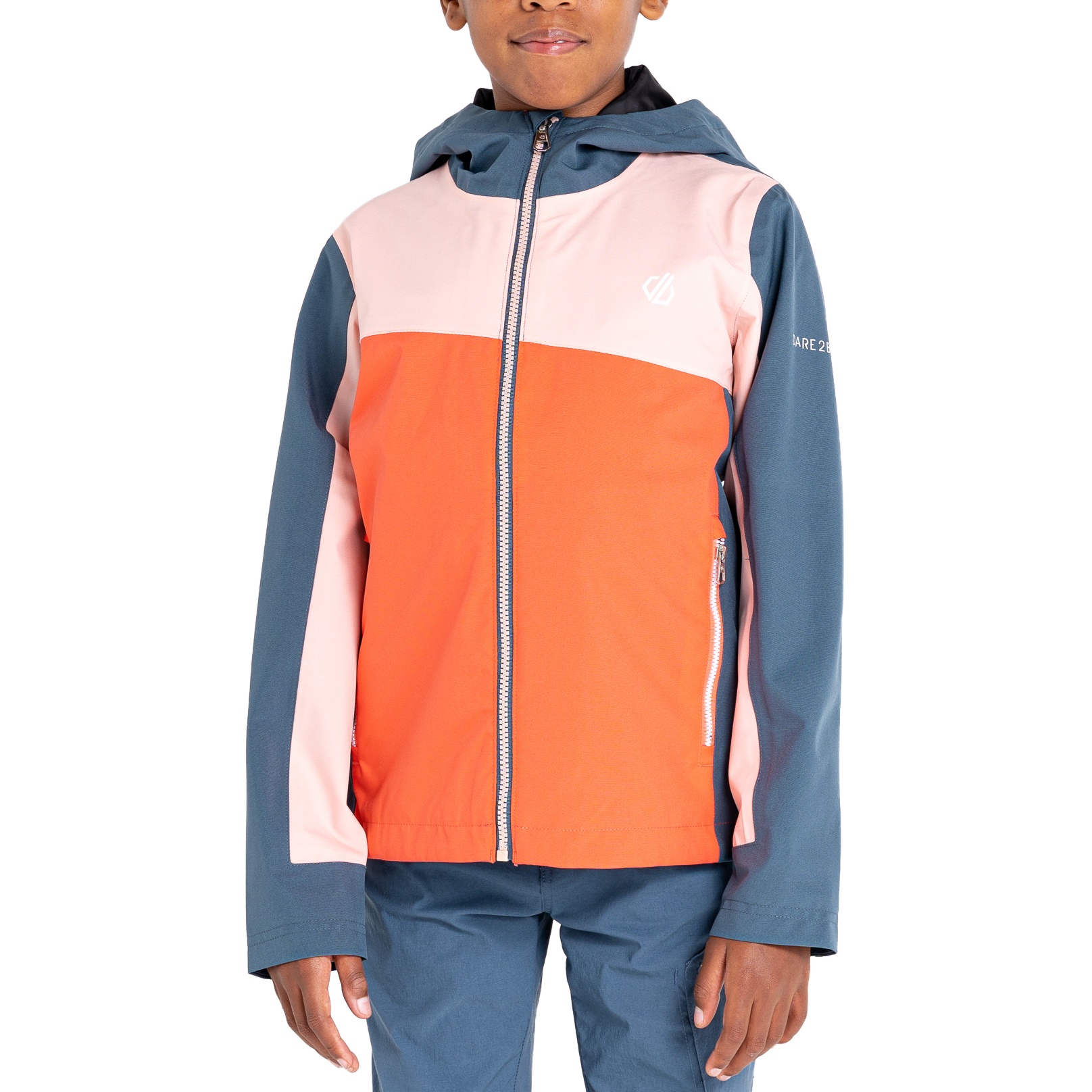 Productfoto van Dare 2b Explore Jacket Kids - DAD Apricot Blush/Neon Peach/Orion Grey