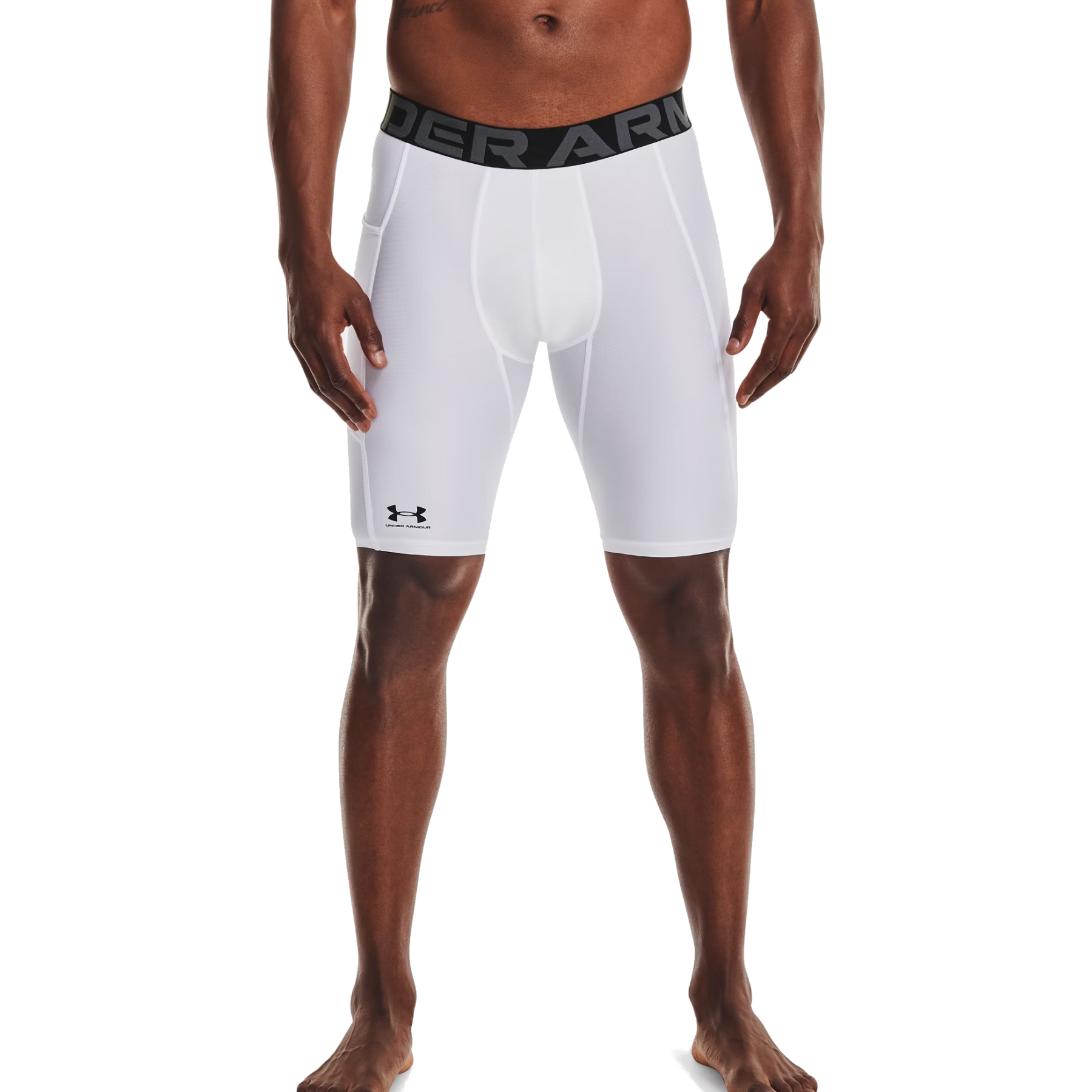 Produktbild von Under Armour HeatGear® Armour Long Shorts mit Tasche Herren - Weiß/Schwarz