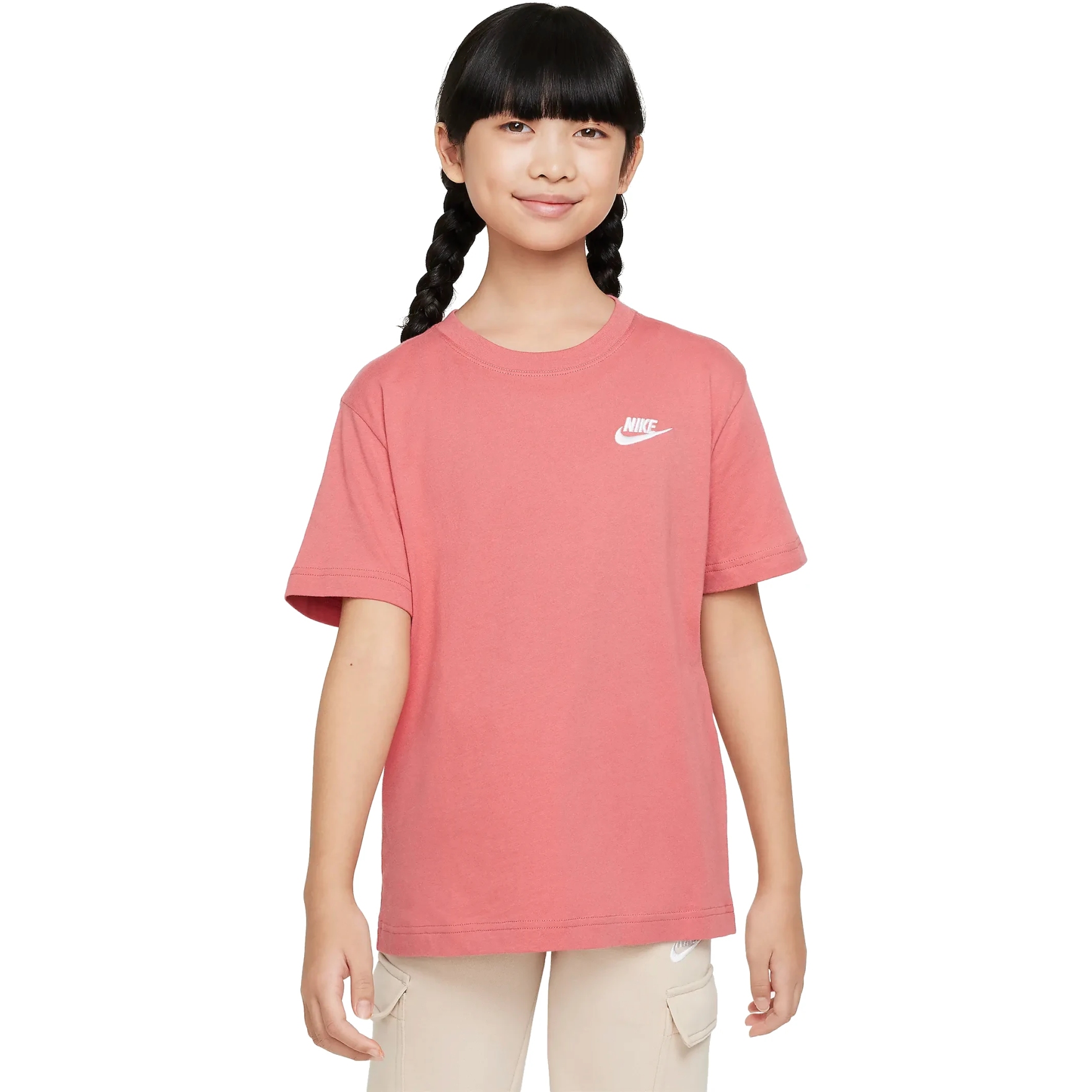 Image of Nike Sportswear Club Short Sleeve Tee Kids - adobe FD0927-655