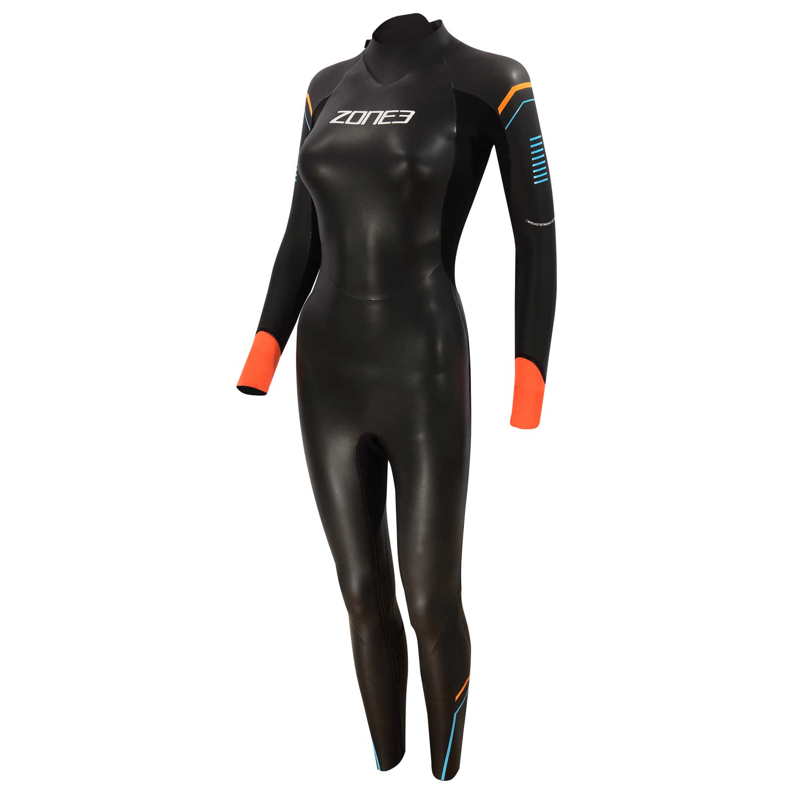 Produktbild von Zone3 Aspect Damen Brustschwimmer Neoprenanzug - schwarz/blau/orange