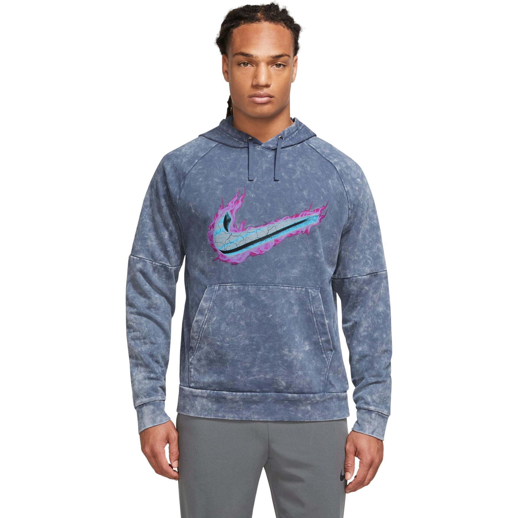 Nike Dri-FIT Fleece Pullover Fitness Hoodie Men - diffused blue DX1555-491