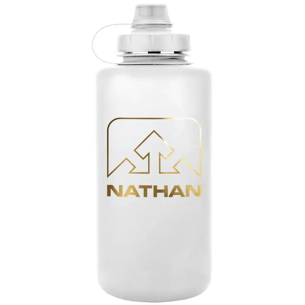 Image of Nathan Sports BigShot Bottle - 1L - white / white / gold