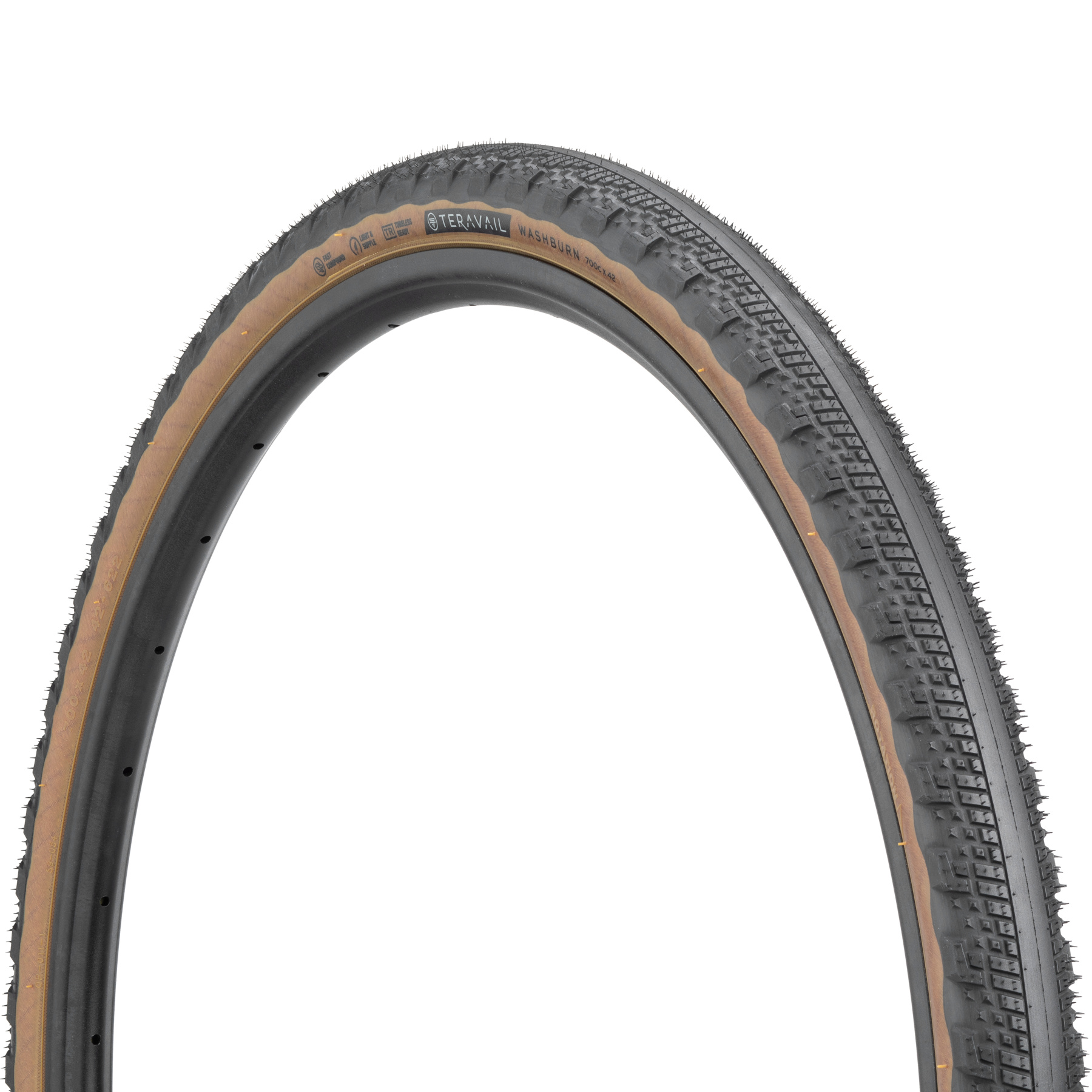 Productfoto van Teravail Washburn Gravel Folding Tire - Durable - 47-622 | tanwall