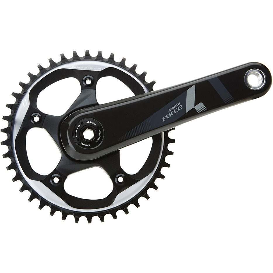 Image of SRAM Force 1 / CX1 X-SYNC Crankset 10/11-speed Compact - GXP - black/silver