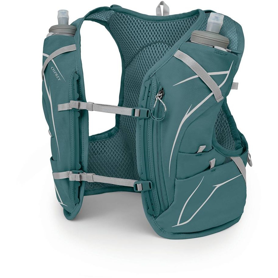 Productfoto van Osprey Dyna 6 Hardloopvest met Flessen - Cascade Blue/Silver Lining
