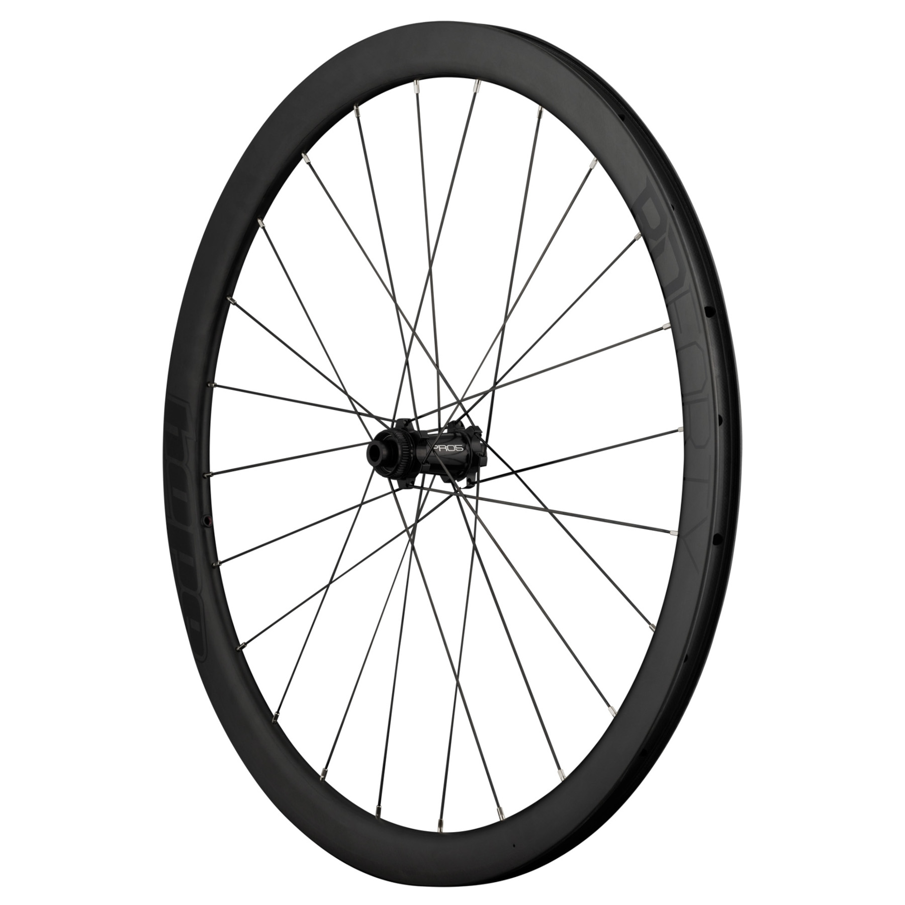 Productfoto van Hope RD40 Pro 5 Straight Pull Voorwiel - 28&quot; | Carbon | Clincher | 24-Gaten | Centerlock - 12x100mm - zwart