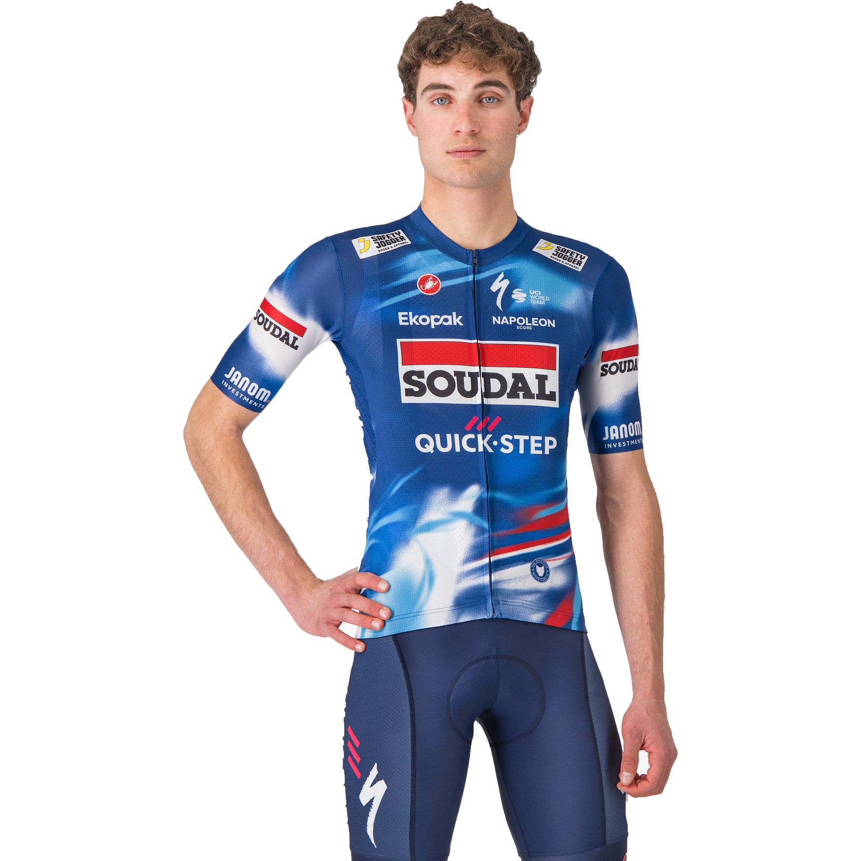Image of Castelli Competizione 3 Jersey Team Soudal Quick-Step Men - blue/red 150