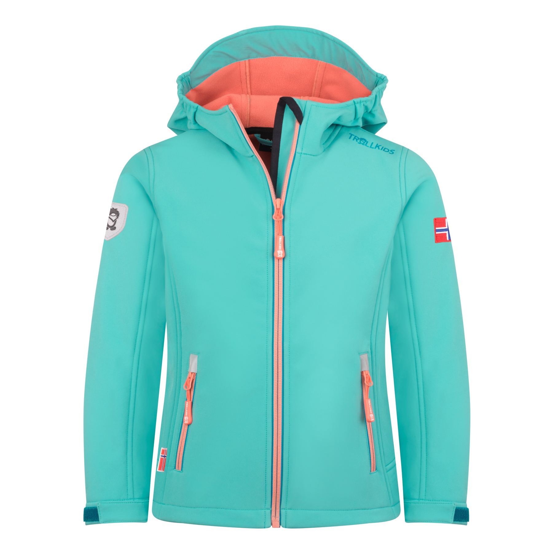Produktbild von Trollkids Trollfjord Jacke Mädchen - Aqua Haze/Harbor Blue/Mellow Peach