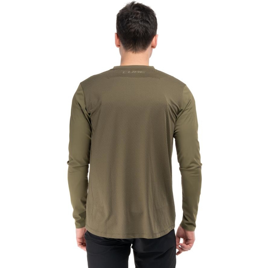 ウェア MT765 CUBE MTB Round Neck Pro TM Long Sleeve Jersey Men - olive