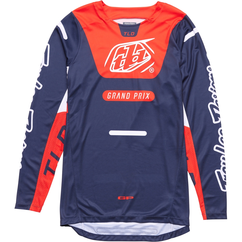 Мужская майка Troy Lee Designs GP Pro с длинным рукавом - смесь темно-синего и оранжевого цветов