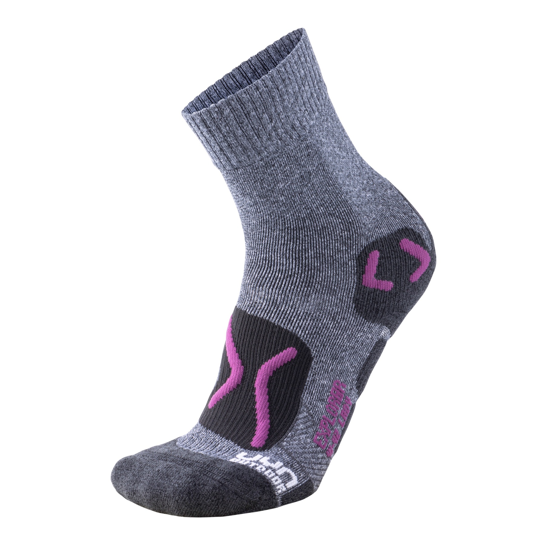 Image of UYN Trekking Outdoor Explorer Socks Women - Grey Melange/Violet