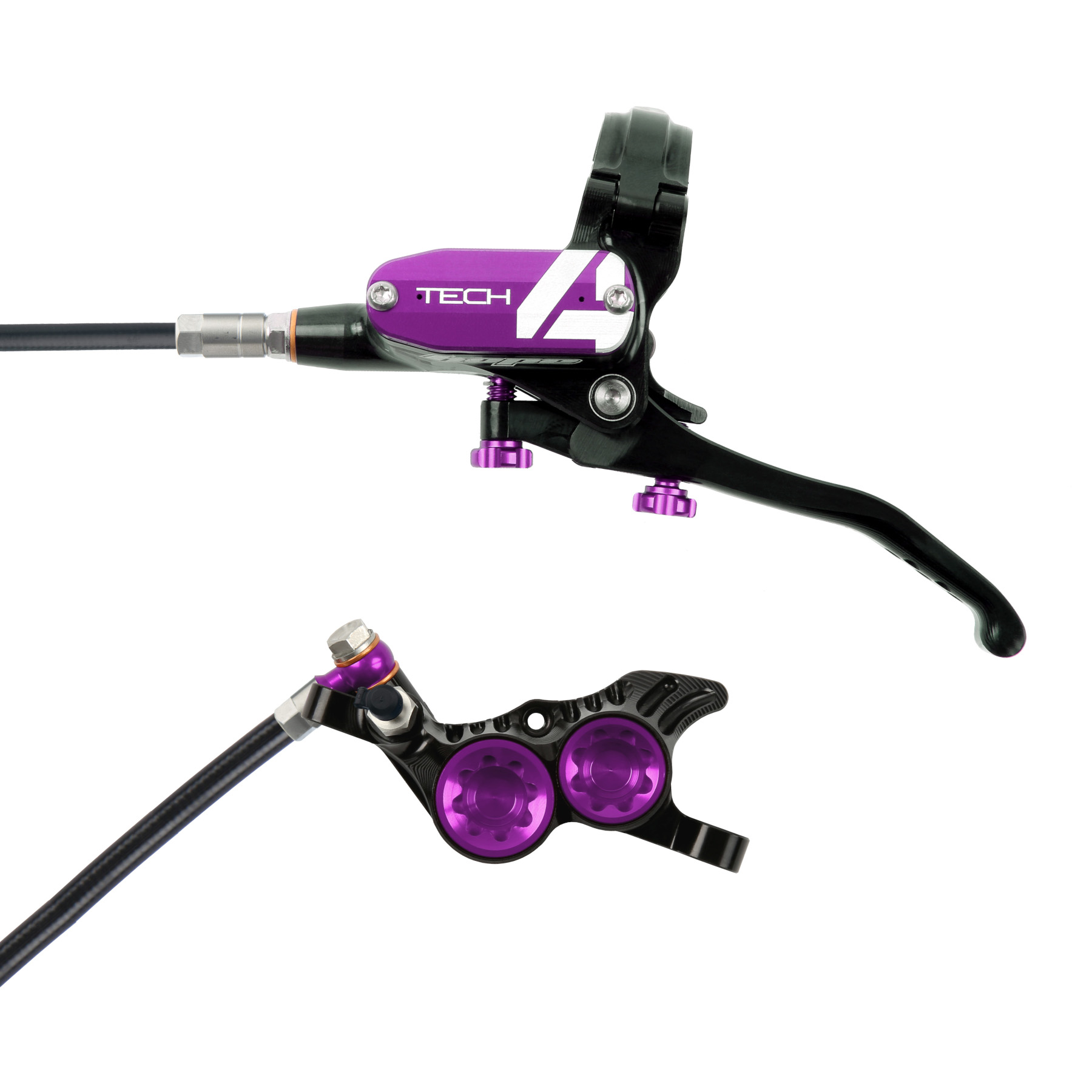 Picture of Hope Tech 4 V4 Disc Brake - black/purple - Lever left