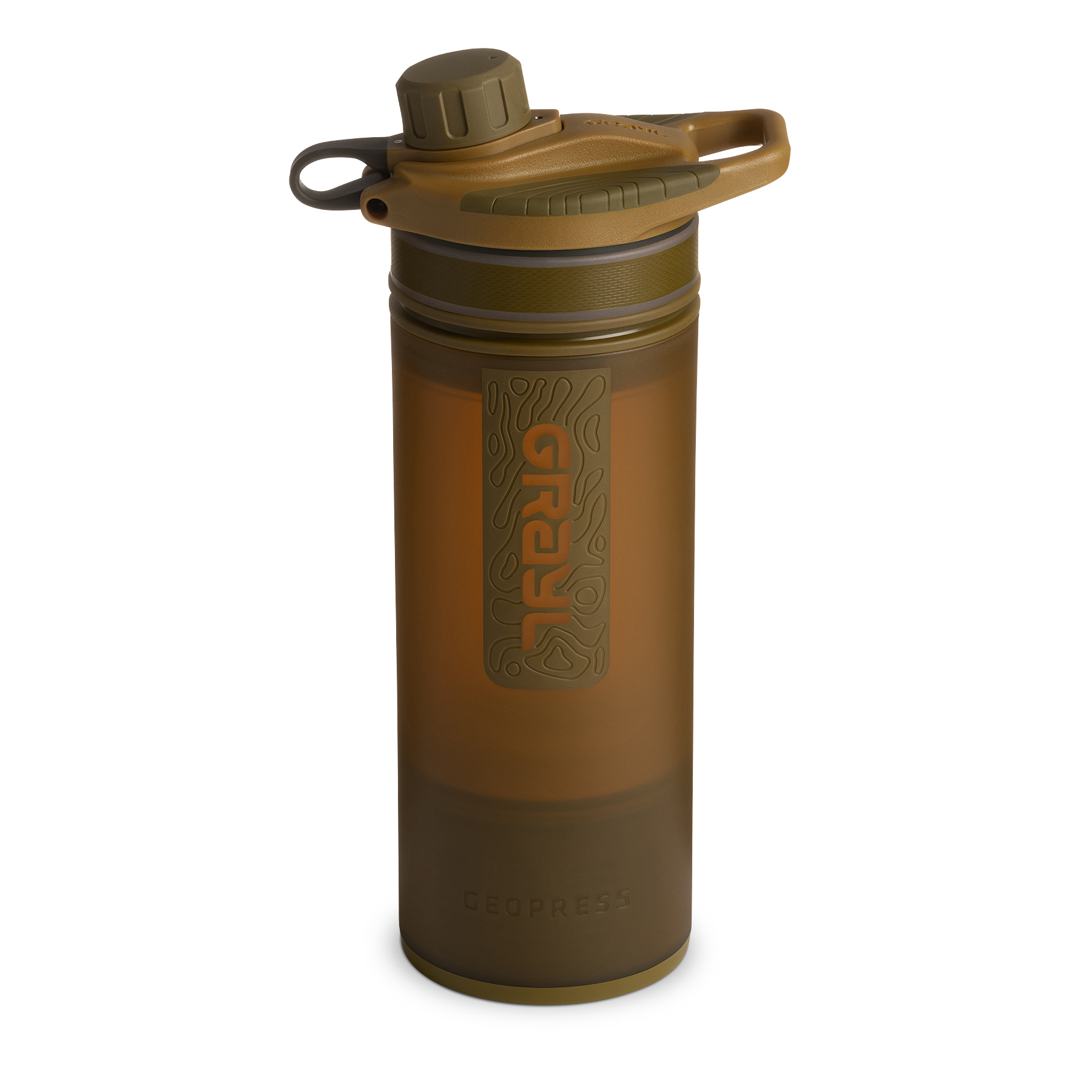 Produktbild von Grayl GeoPress Trinkflasche mit Wasserfilter - 710ml - Coyote Brown