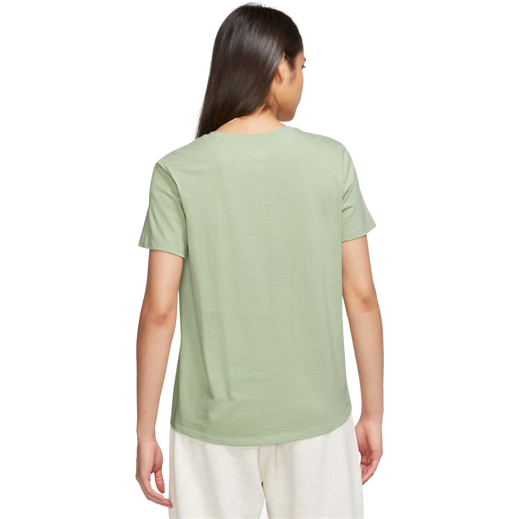 white and olive green nike shirt