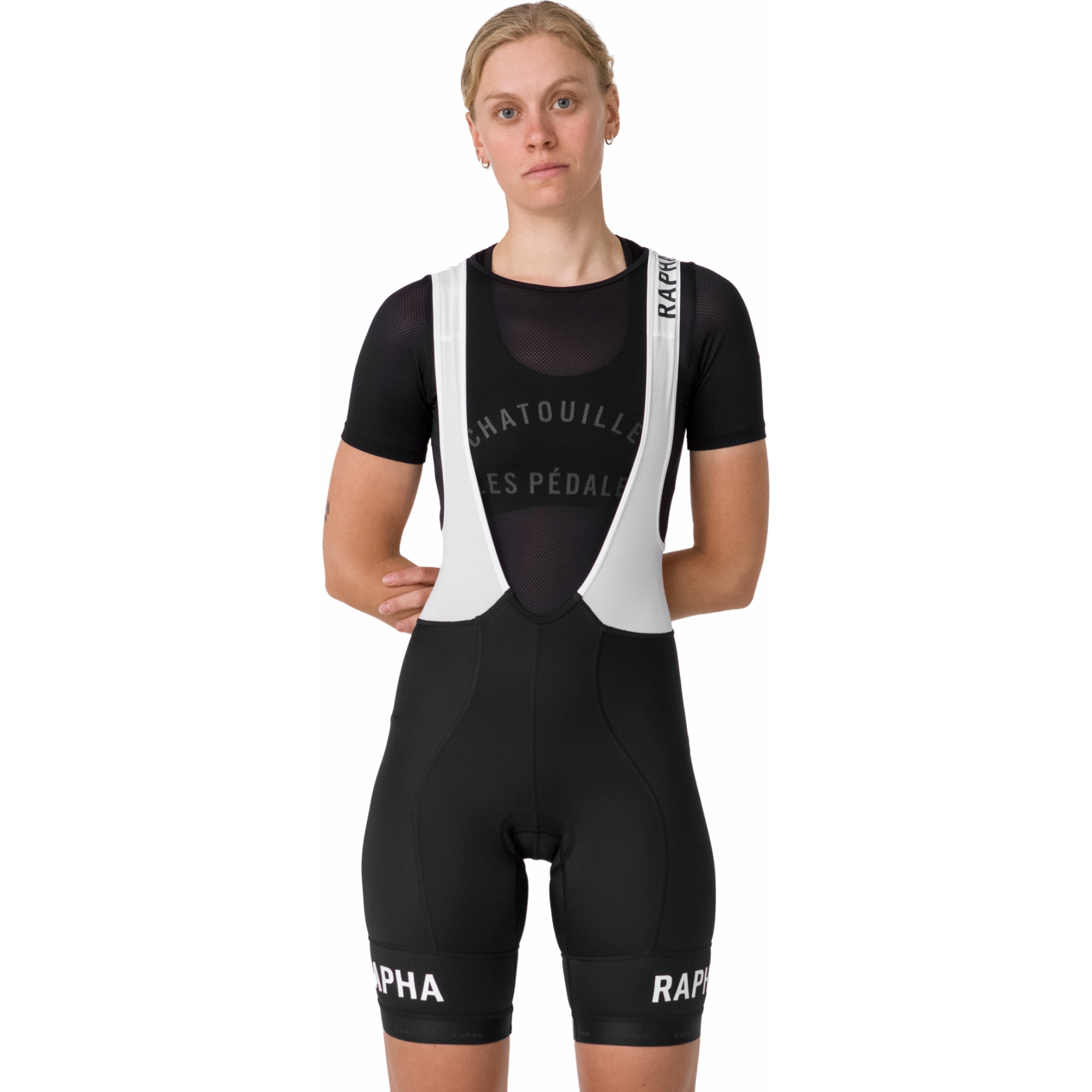 Rapha Pro Team Training Bib Shorts Women - black/white BGT01XX