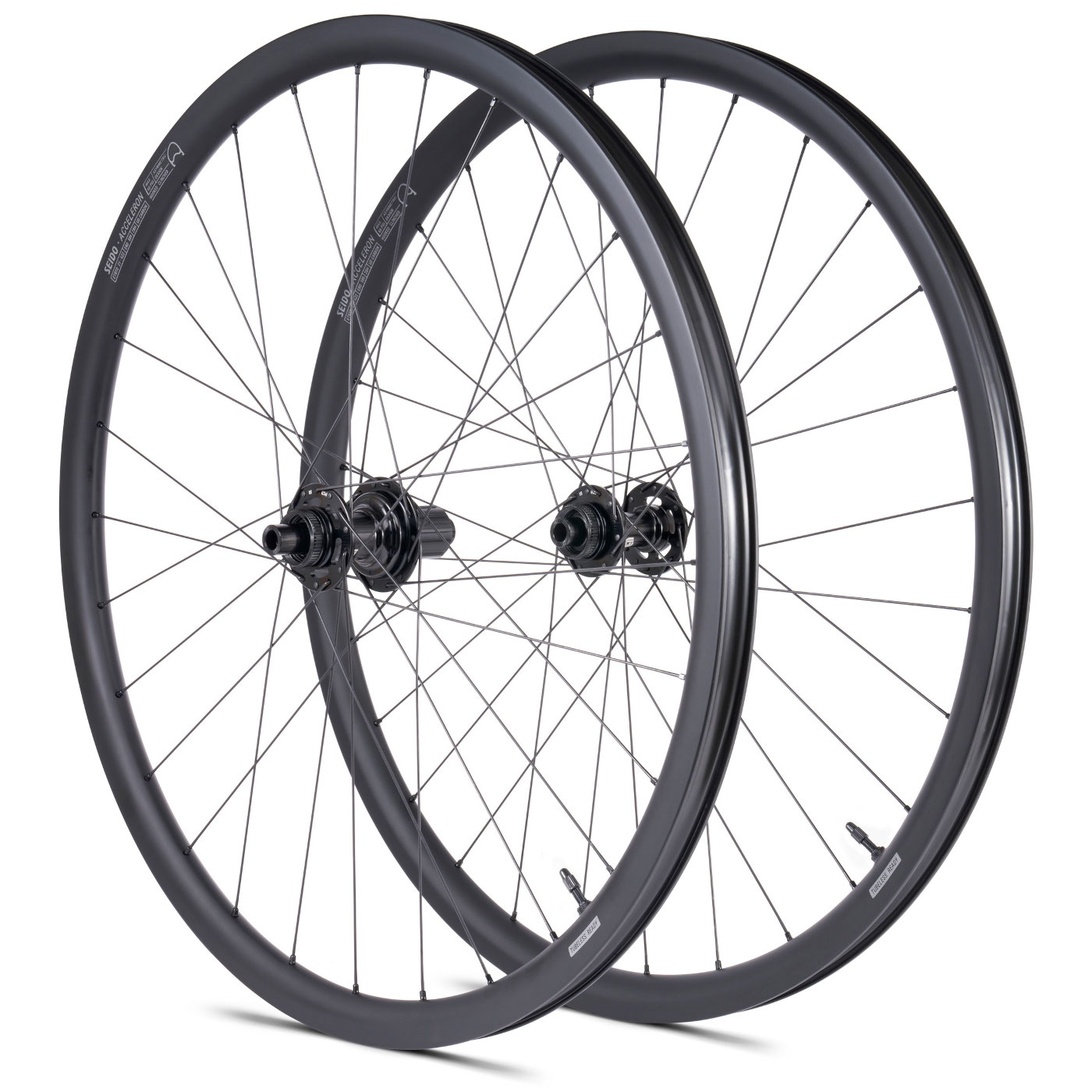 Productfoto van SEIDO ACCELERON - 700C Carbon Gravel Wheelset - Clincher - Centerlock - FW: 12x100mm | RW: 12x142mm - Shimano HG