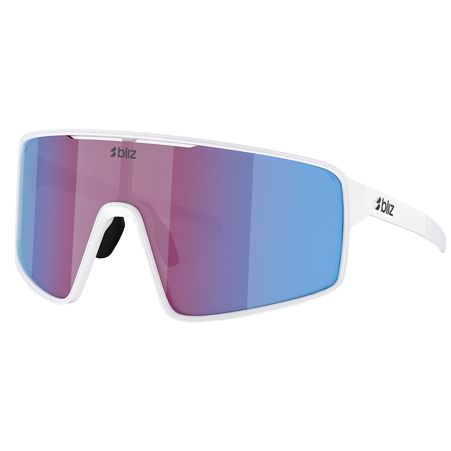 Produktbild von Bliz P001 Brille - White / Rose-Violet Mirror Blue Nano Optics Nordic Light