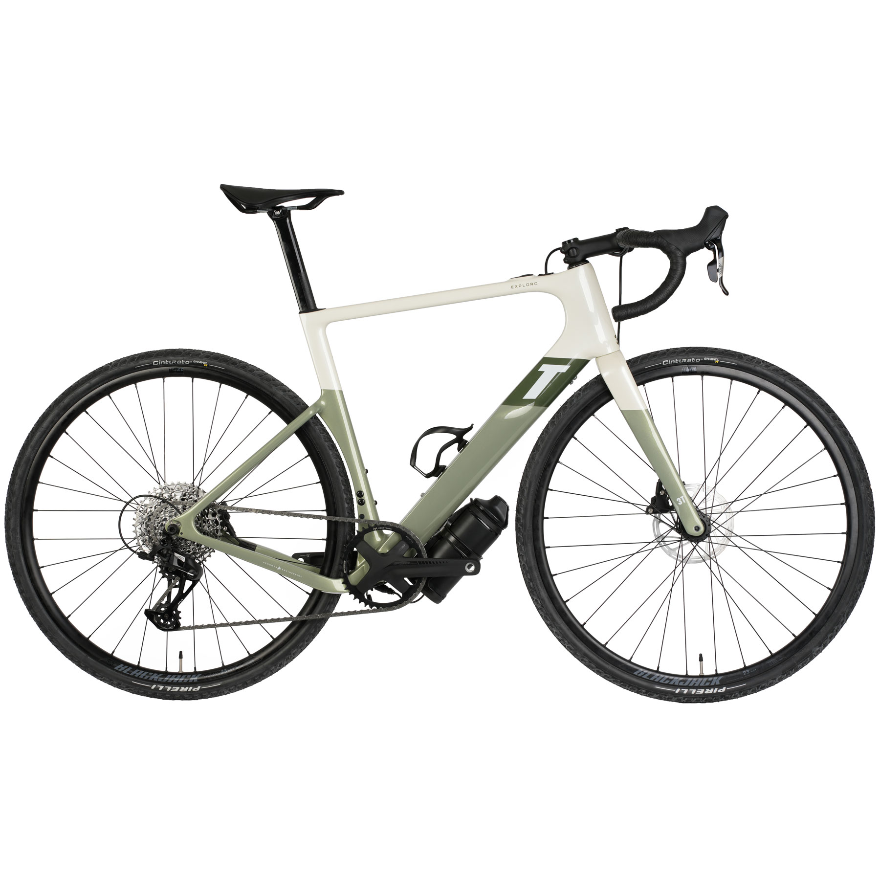 Picture of 3T RACEMAX BOOST X35 - Carbon Gravel E-Bike - 2025 - White/Green
