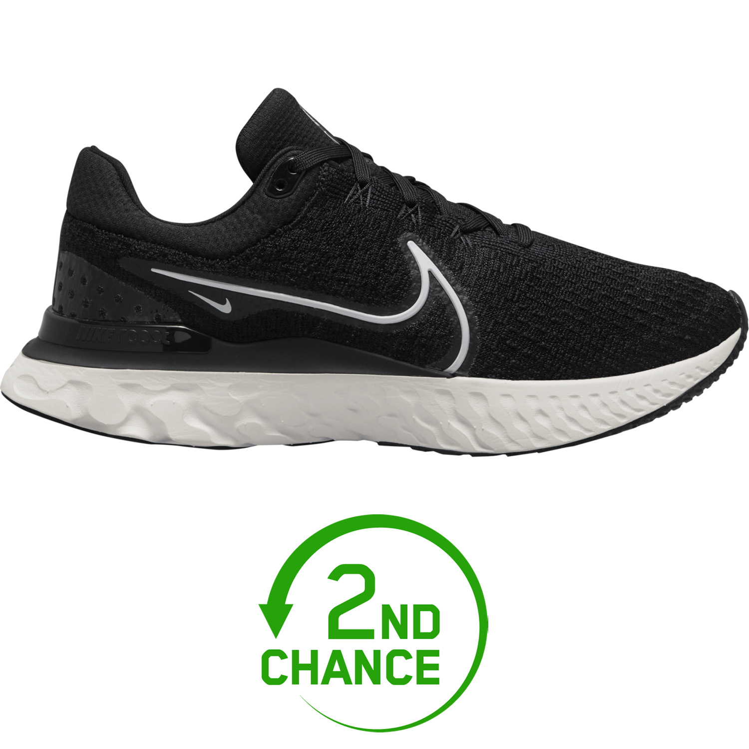 Productfoto van Nike React Infinity Run Flyknit 3 Hardloopschoenen Heren - zwart/wit DH5392-001 - B-Keus