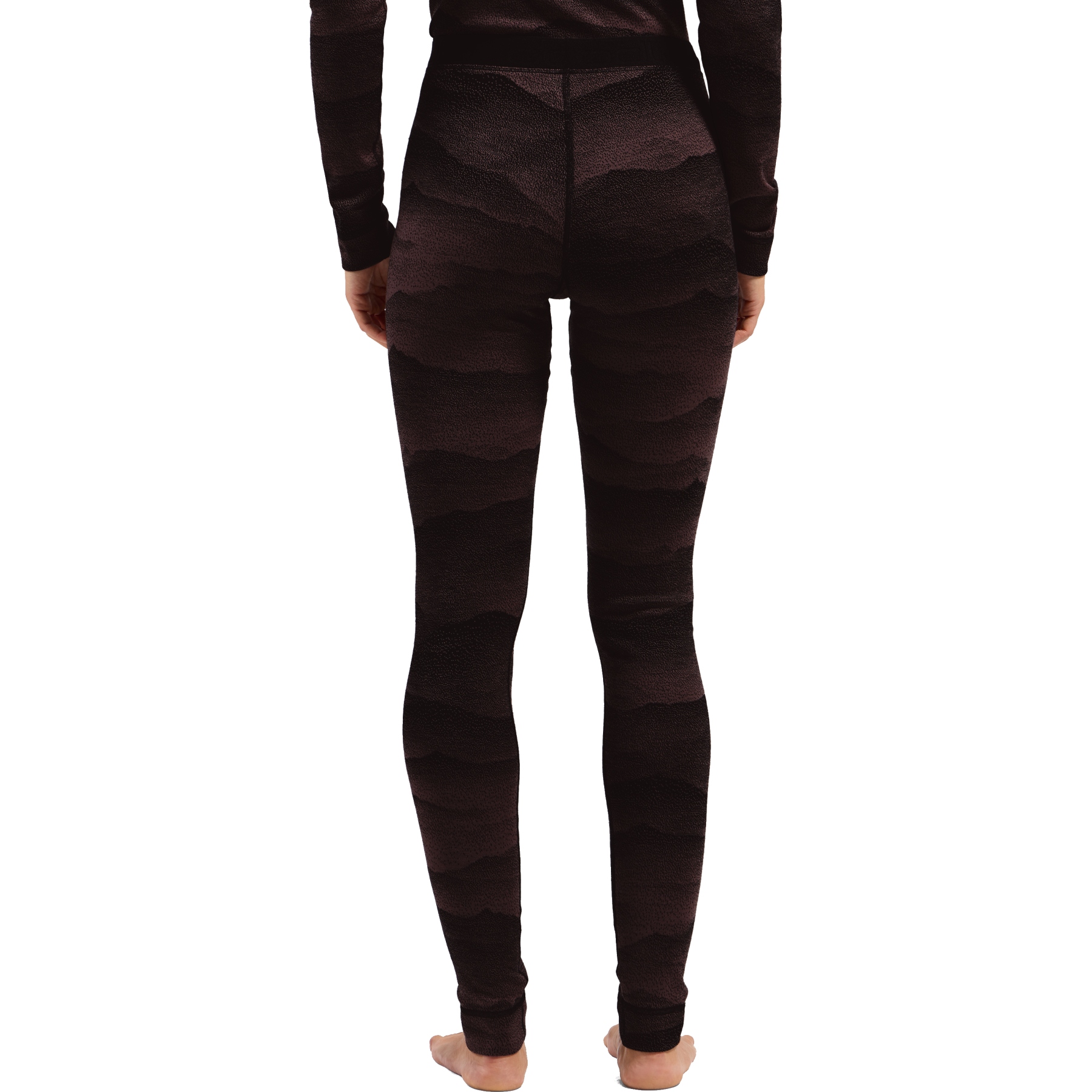 Odlo Merino Warm Jacquard Ridgeline Base Layer Bottoms Women fudge black