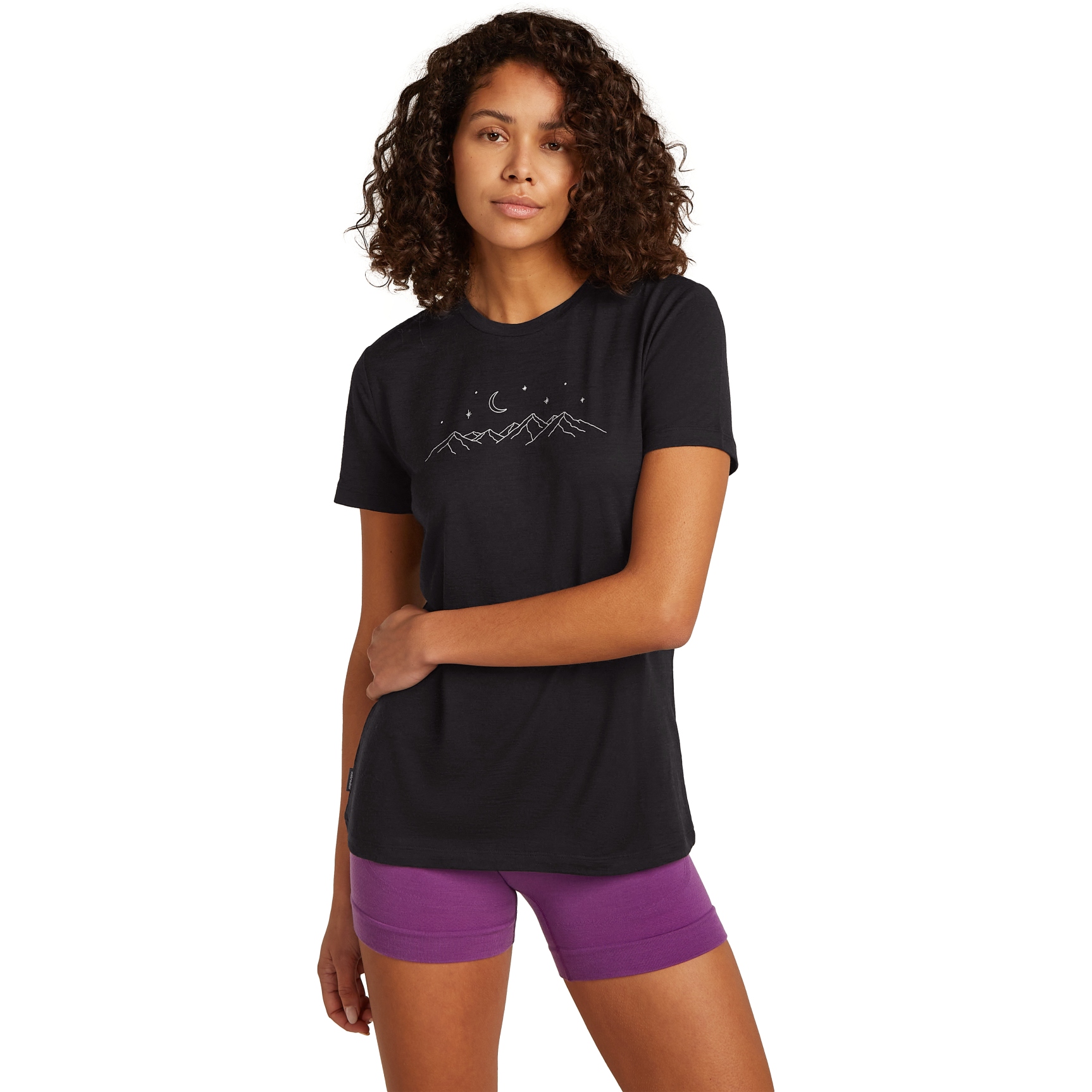 Image de Icebreaker T-Shirt Femme - Merino 150 Tech Lite Sparkling Stars - Noir