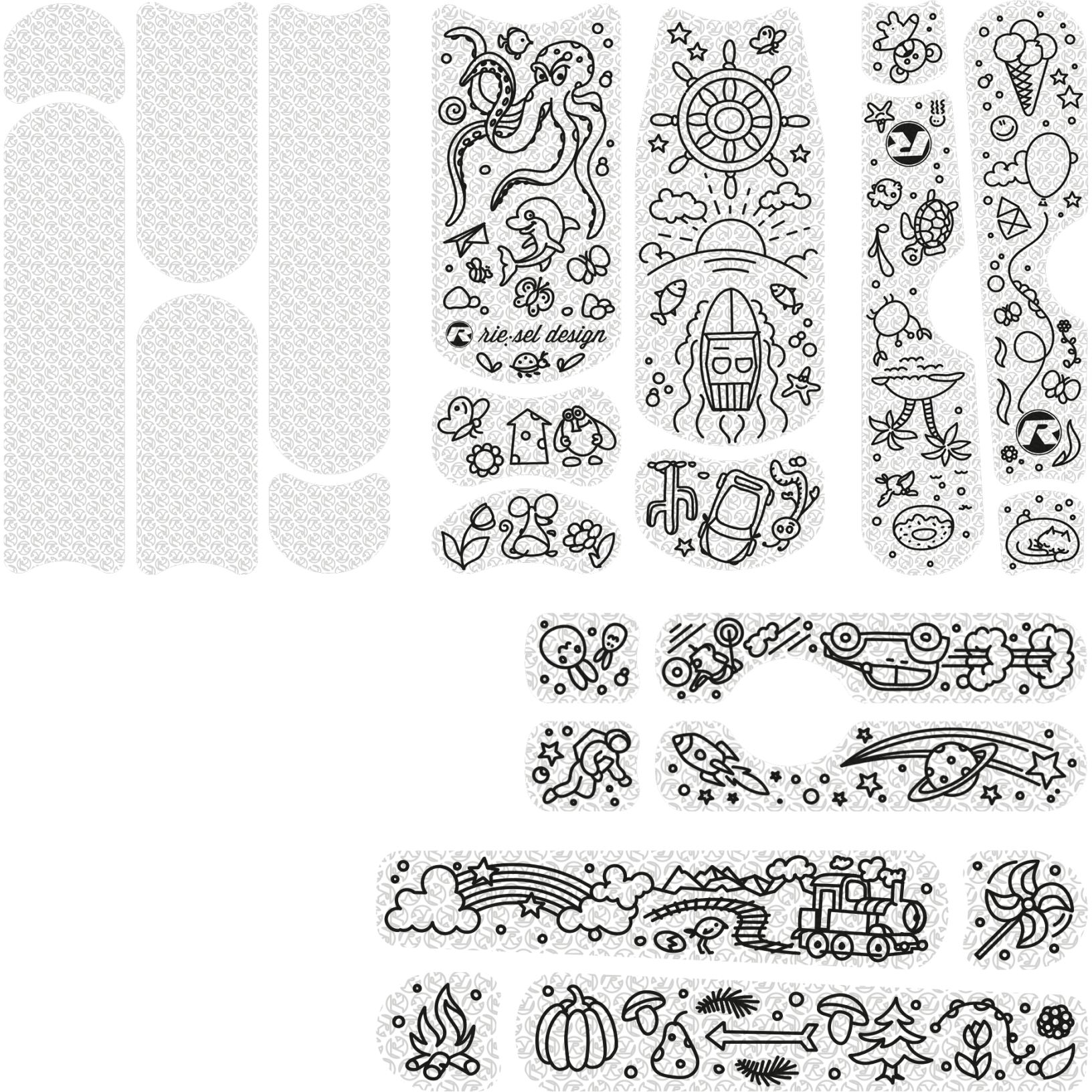 Produktbild von rie:sel design kids:tape Rahmenschutzfolie - kiddo doodle black