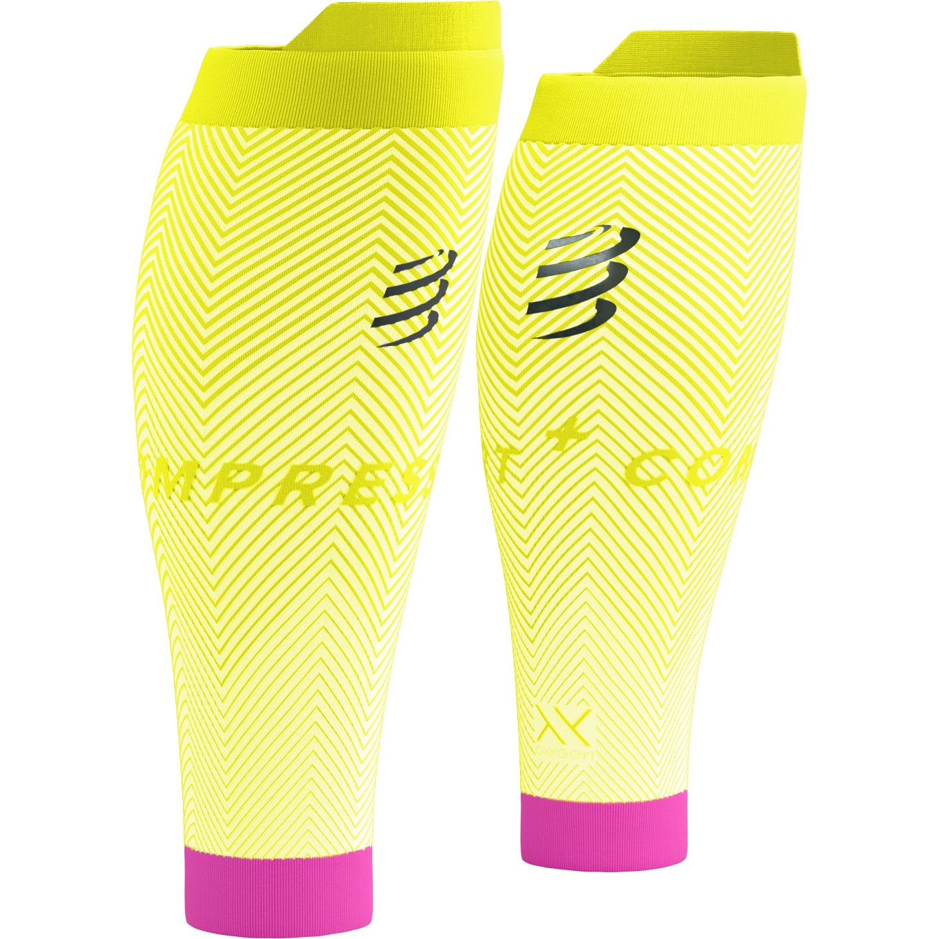 Produktbild von Compressport R2 Oxygen Wadenkompressoren - white/safety yellow/neon pink