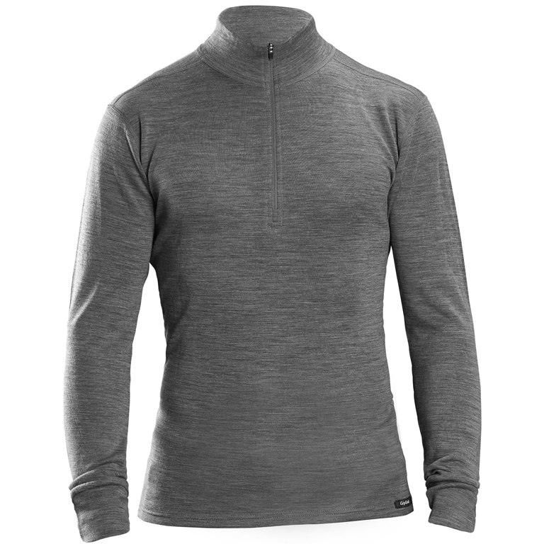 Produktbild von GripGrab Merino 1/2 Zip Langärmeliges Unterhemd - Grey