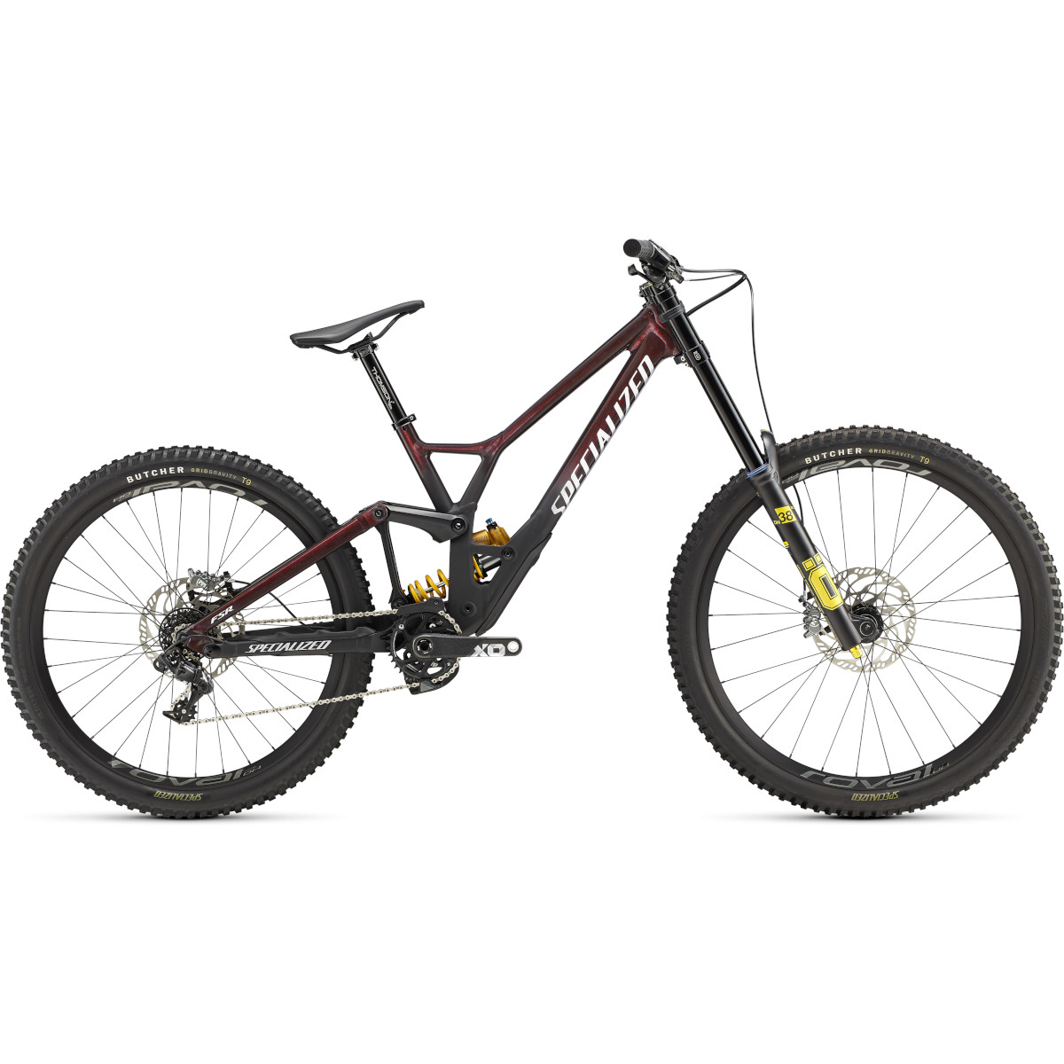 Produktbild von Specialized DEMO RACE - Mountainbike - 2022 - gloss red onyx / flo red speckles / satin black / dove grey
