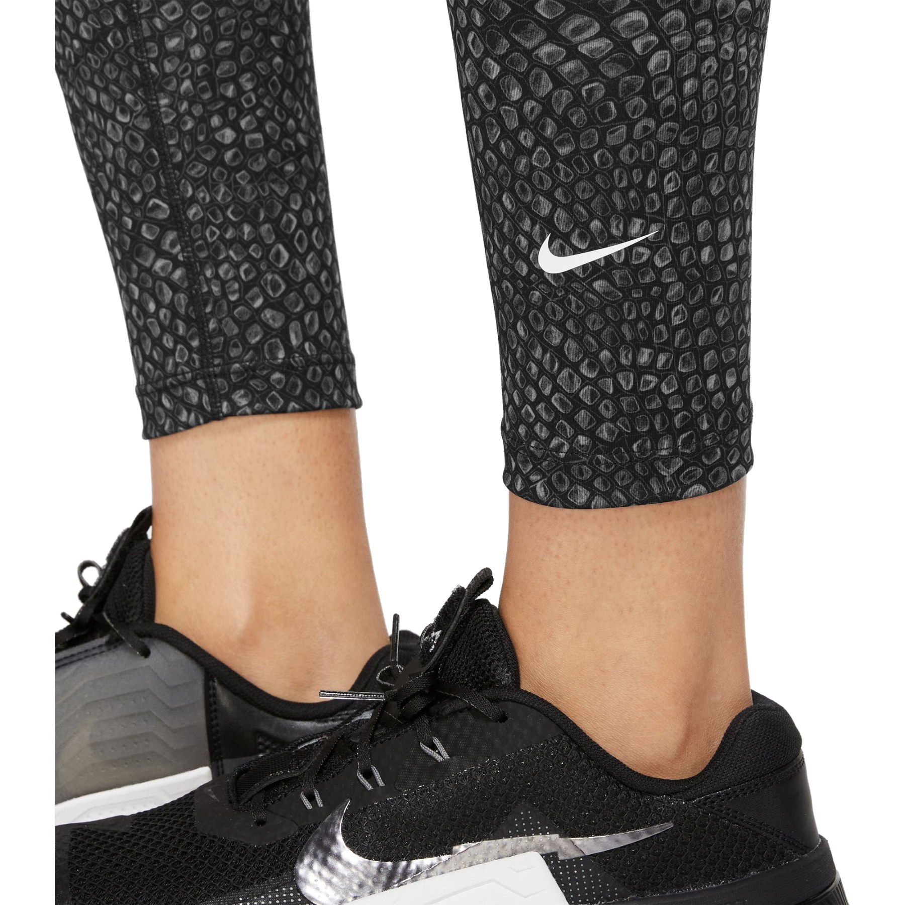 Nike One Dri-FIT High-Rise 7/8 All-Over-Print Leggings Women - black/white  DX0162-010