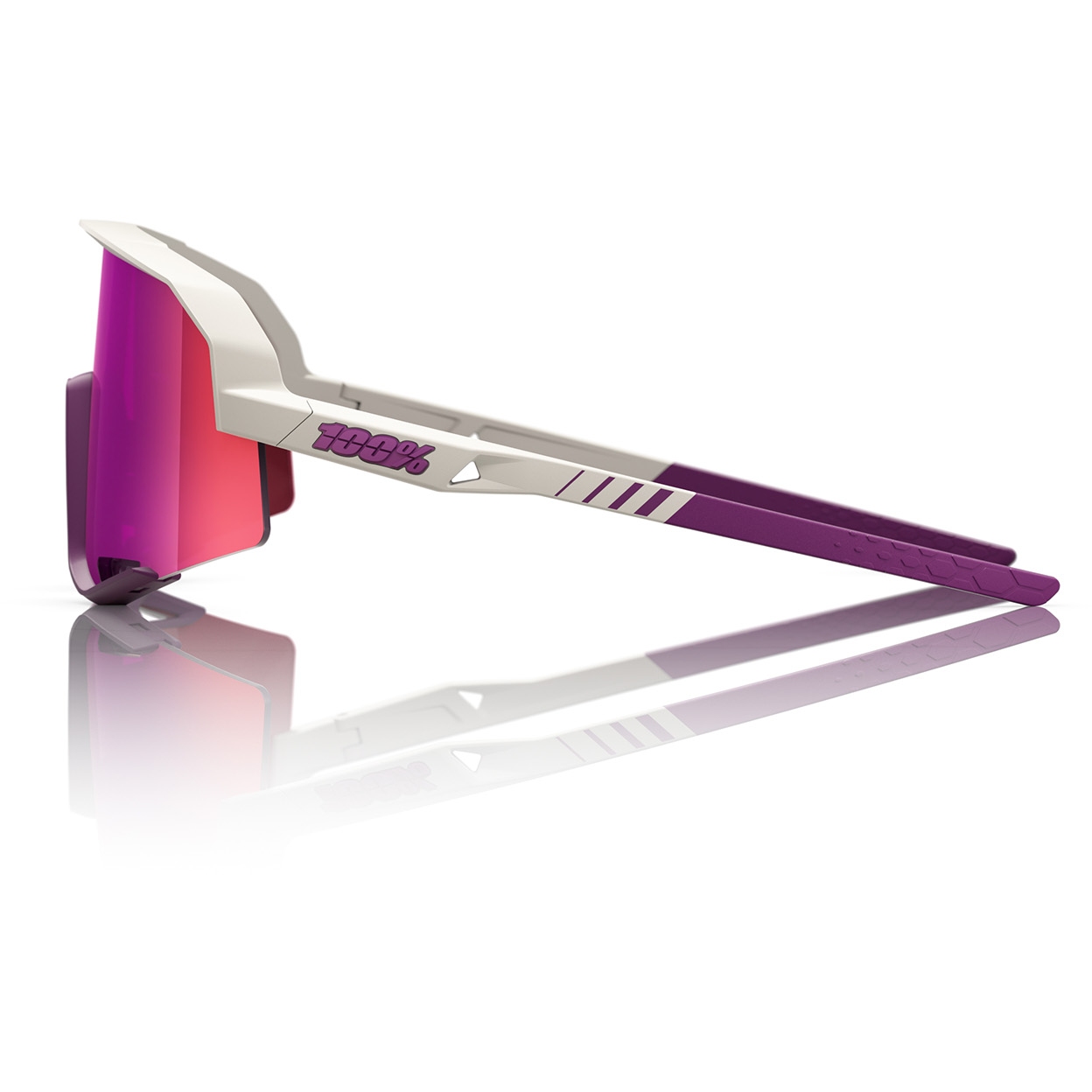 100% Slendale Glasses - Matte Chalk - Purple Multilayer Mirror