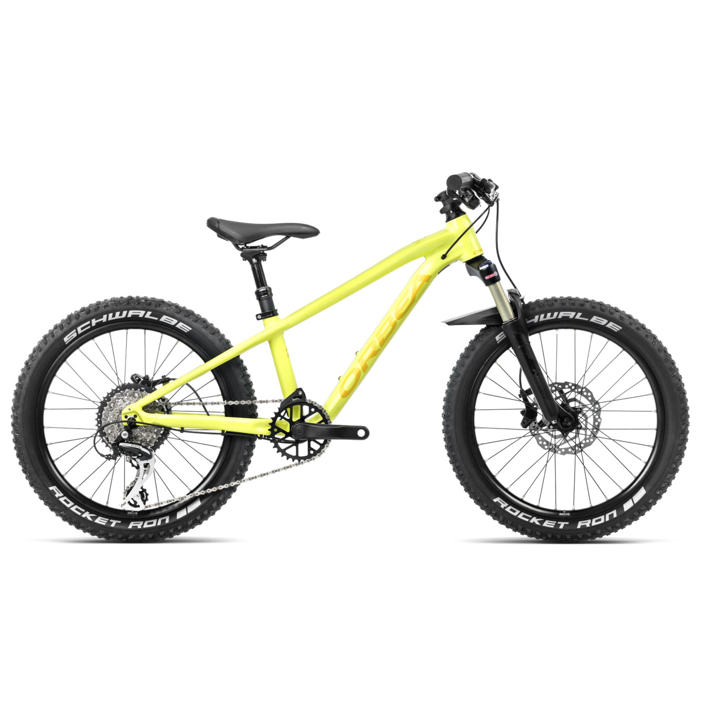 Productfoto van Orbea LAUFEY H20 - 20&quot; Kinder Mountainbike - 2025 - Spicy Lime - Corn Yellow (gloss)