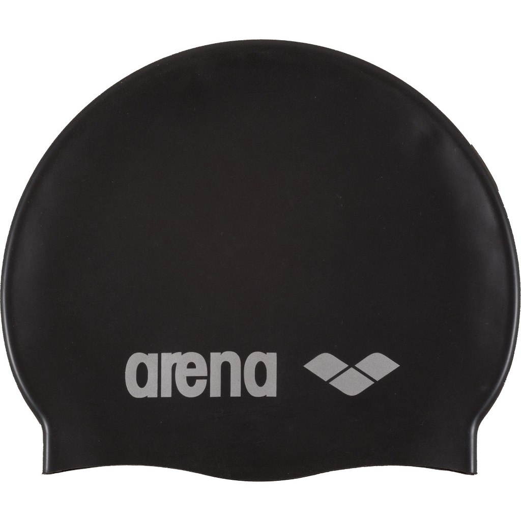 Picture of arena Classic Silicone Swim Cap - Black/Silver