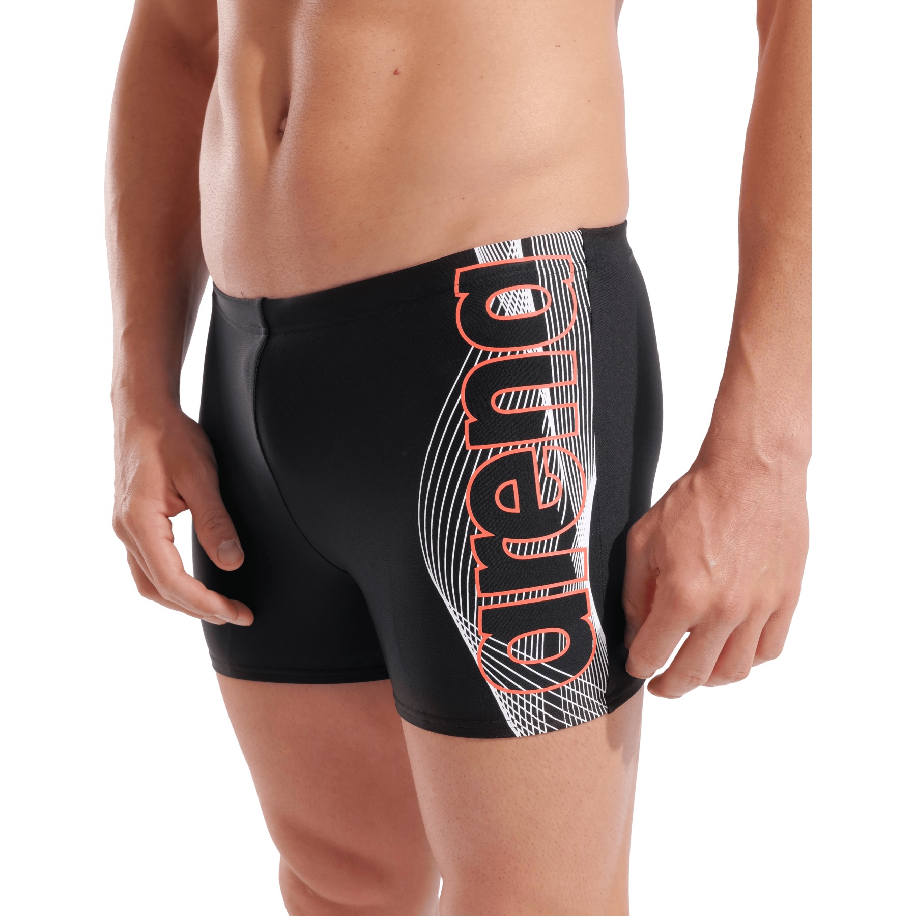 Arena Costume Da Bagno Uomo M Flow Short - 45 Cm - Nero/Rosso - Taglia 30