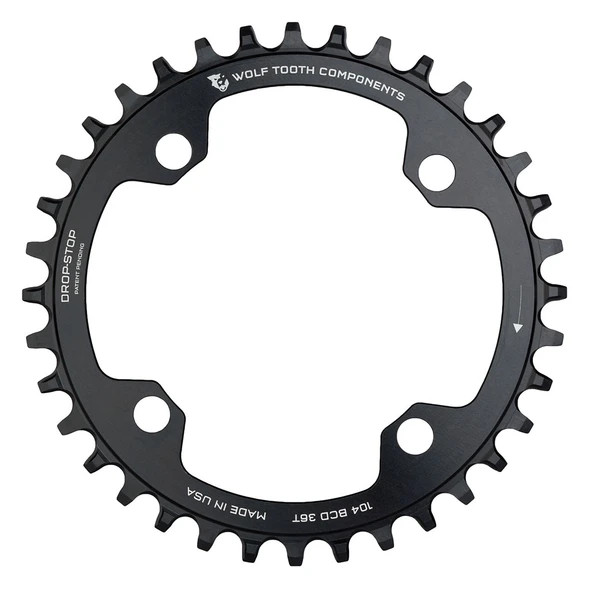 Picture of Wolf Tooth Drop Stop Narrow-Wide Chainring - 104mm - Shimano Hyperglide+ 12-speed - black